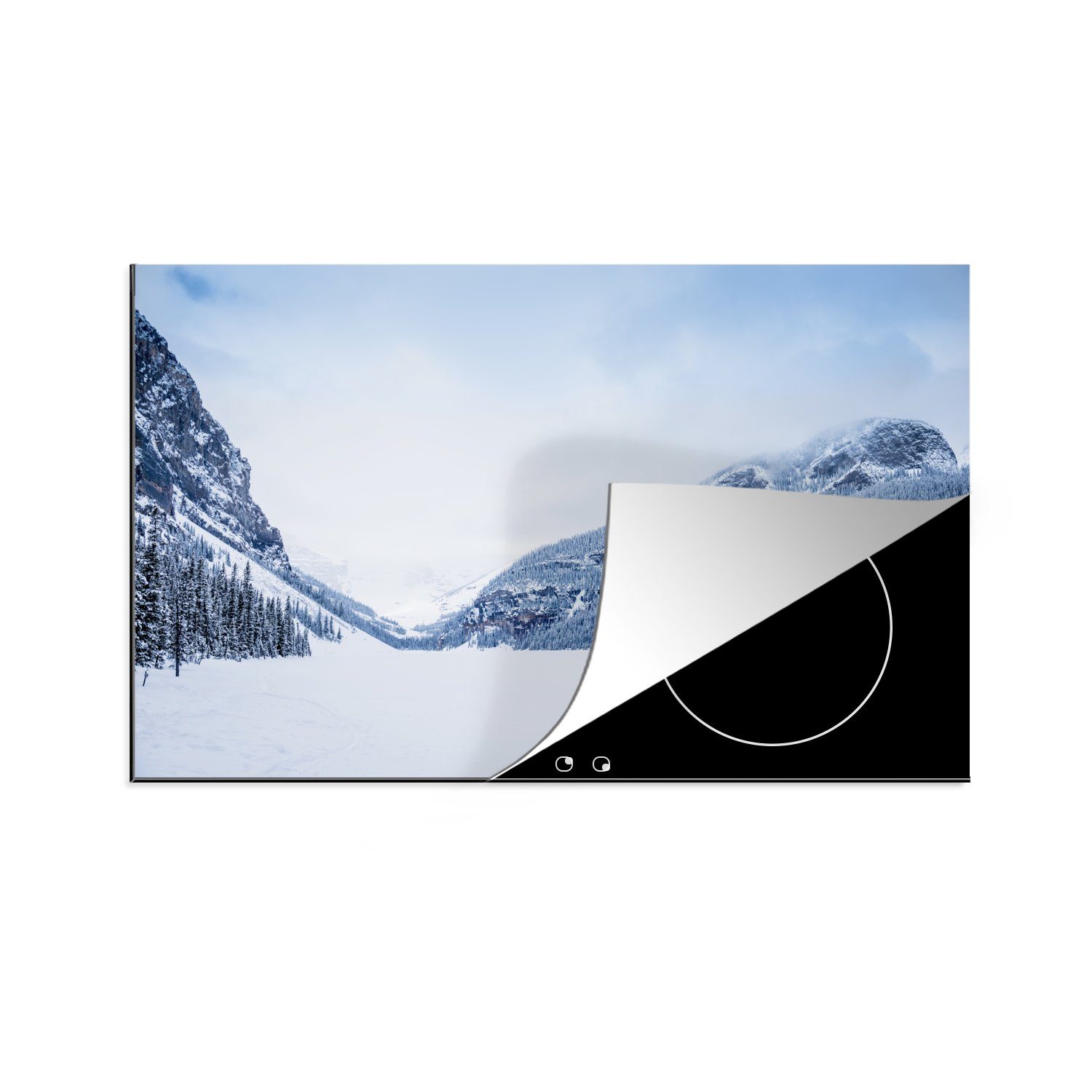 MuchoWow Herdblende-/Abdeckplatte Schneebedeckte Berge für Vinyl, Ceranfeldabdeckung 81x52 cm, Kanada, tlg), Induktionskochfeld die (1 küche, in Schutz