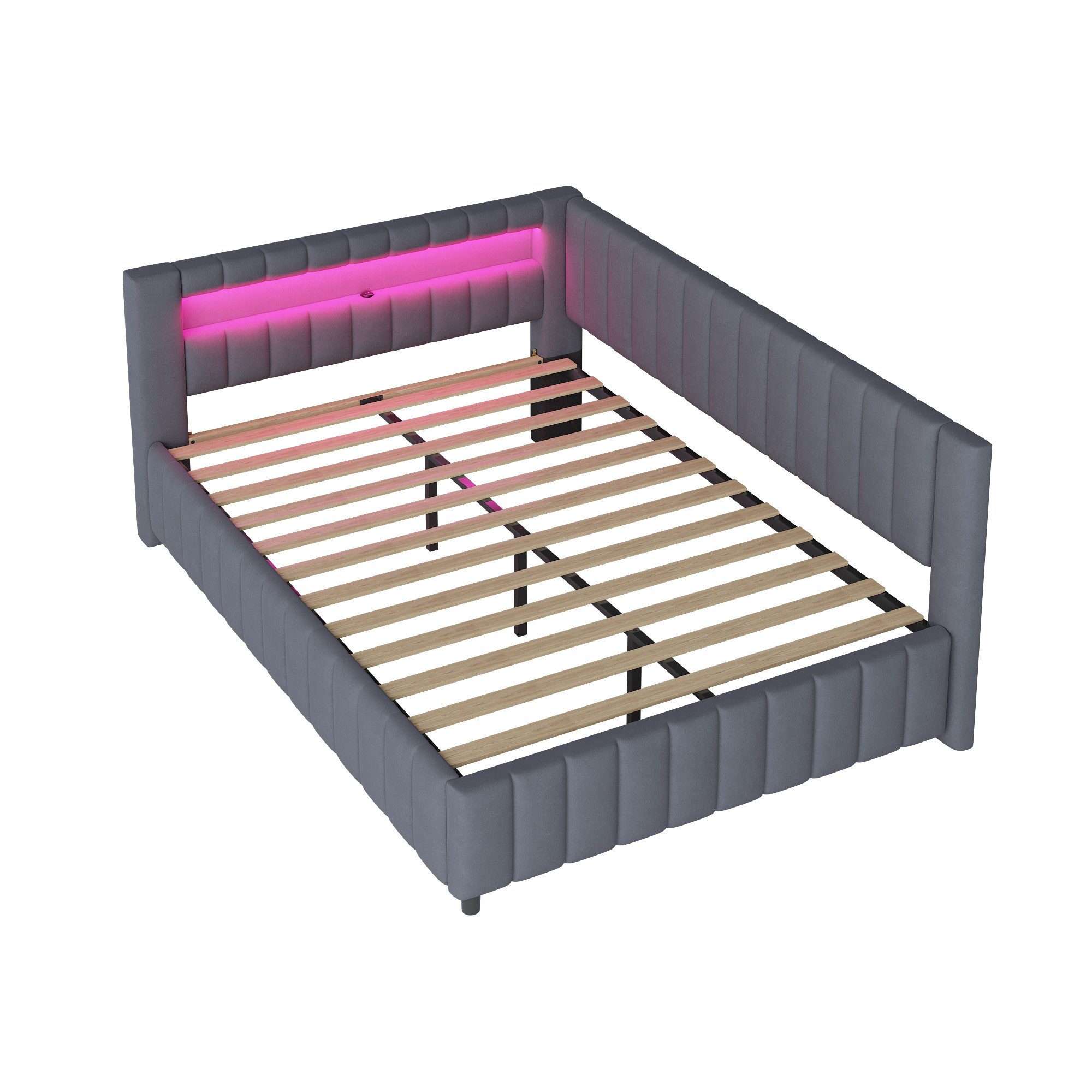 REDOM Schlafsofa Polsterbett,Funktionsbett,Jugendbett, 140x200 mit LED günstig online kaufen