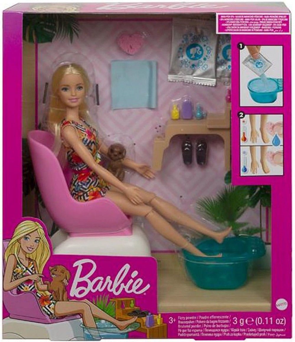 Anziehpuppe Barbie GHN07 - Maniküre - Pediküre Spielset - Puppe