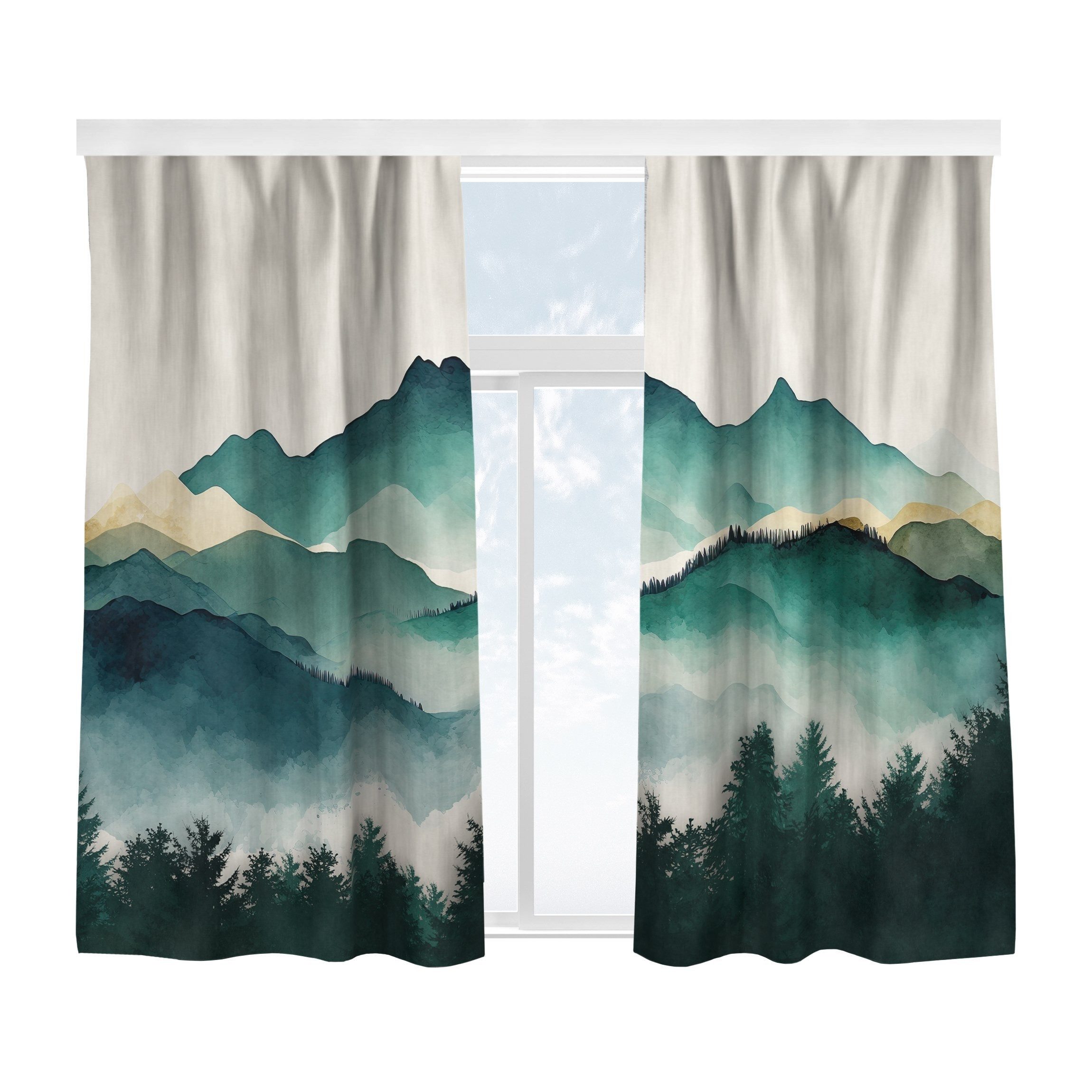 Bilderdepot24 Vorhang Gardine Natur Modern Aquarellierte günstig online kaufen