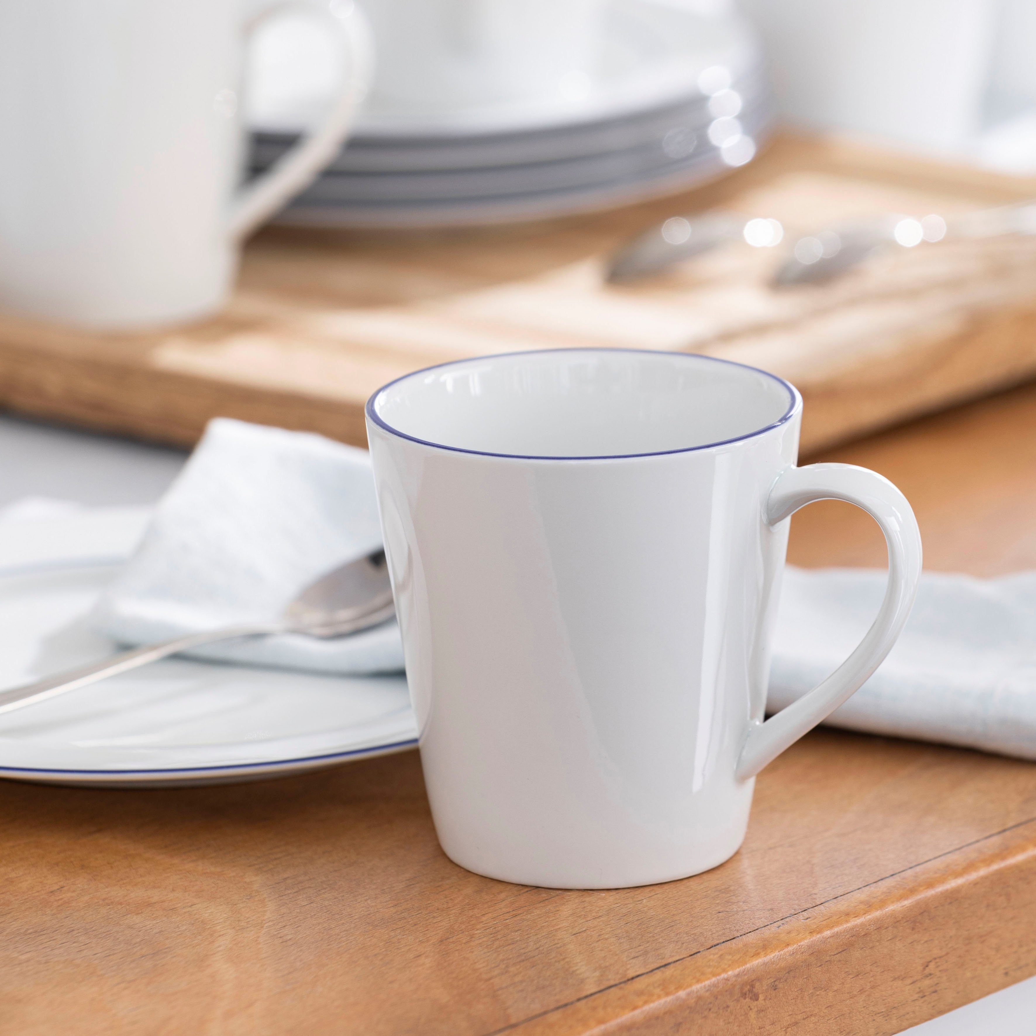Retsch Arzberg Becher Heike Blaurand, 6-tlg., Porzellan, 6-teilig, Made in Germany