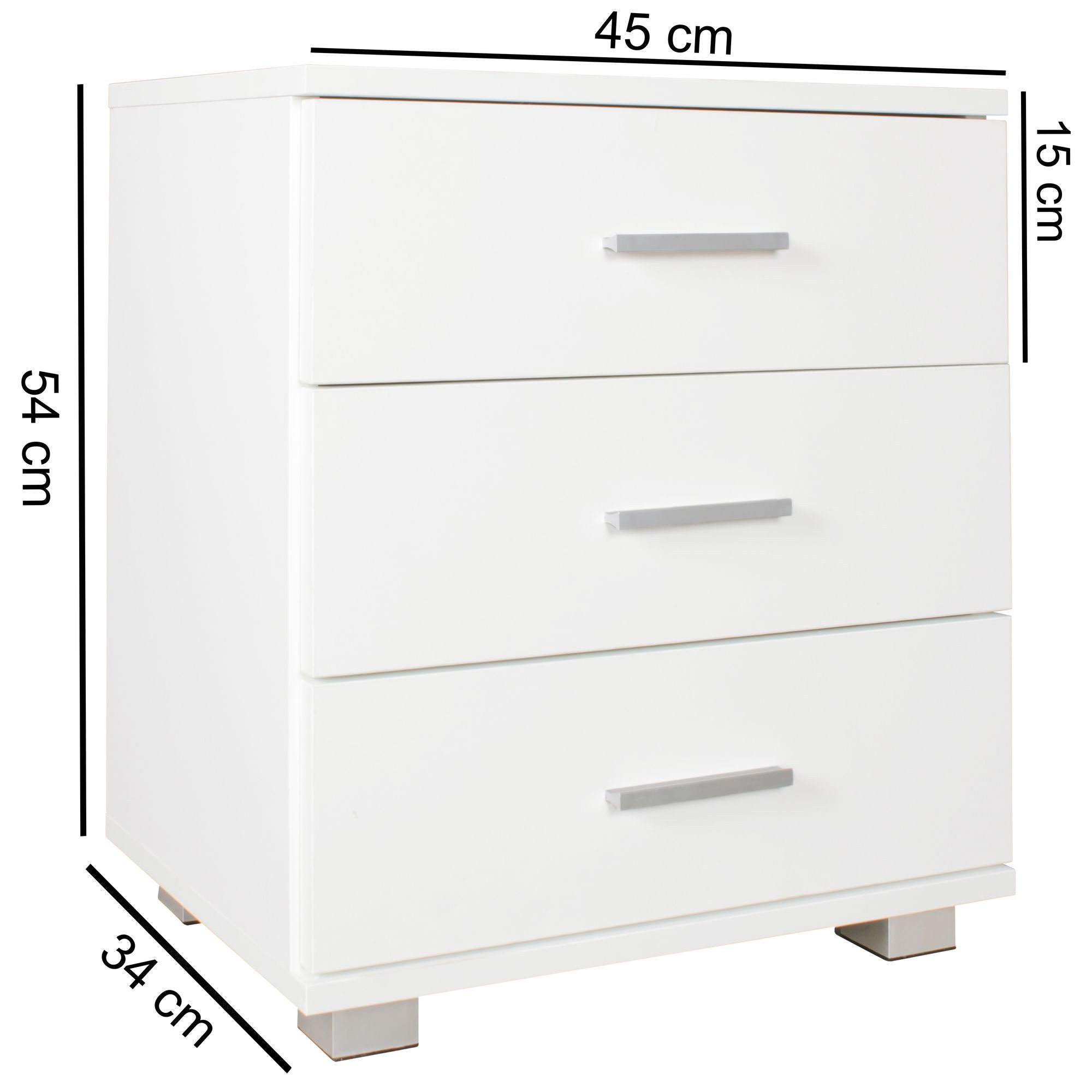 FINEBUY Nachtschrank SuVa7063_1 (Nachttisch mit 3 günstig online kaufen