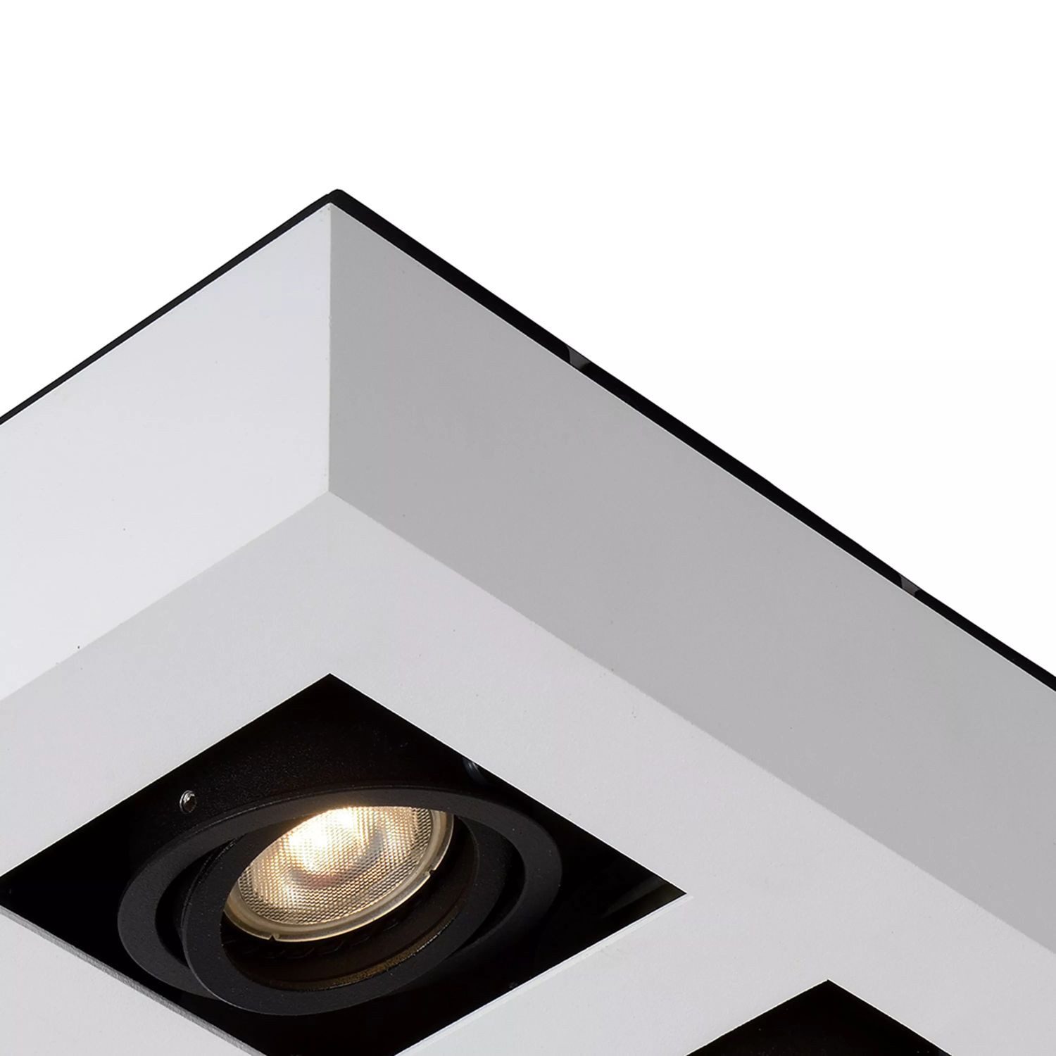 Licht-Erlebnisse Deckenstrahler PLYVO, Aluminium GU10 verstellbar 25 cm breit Schwarz Weiß 4-flammig 320 lm