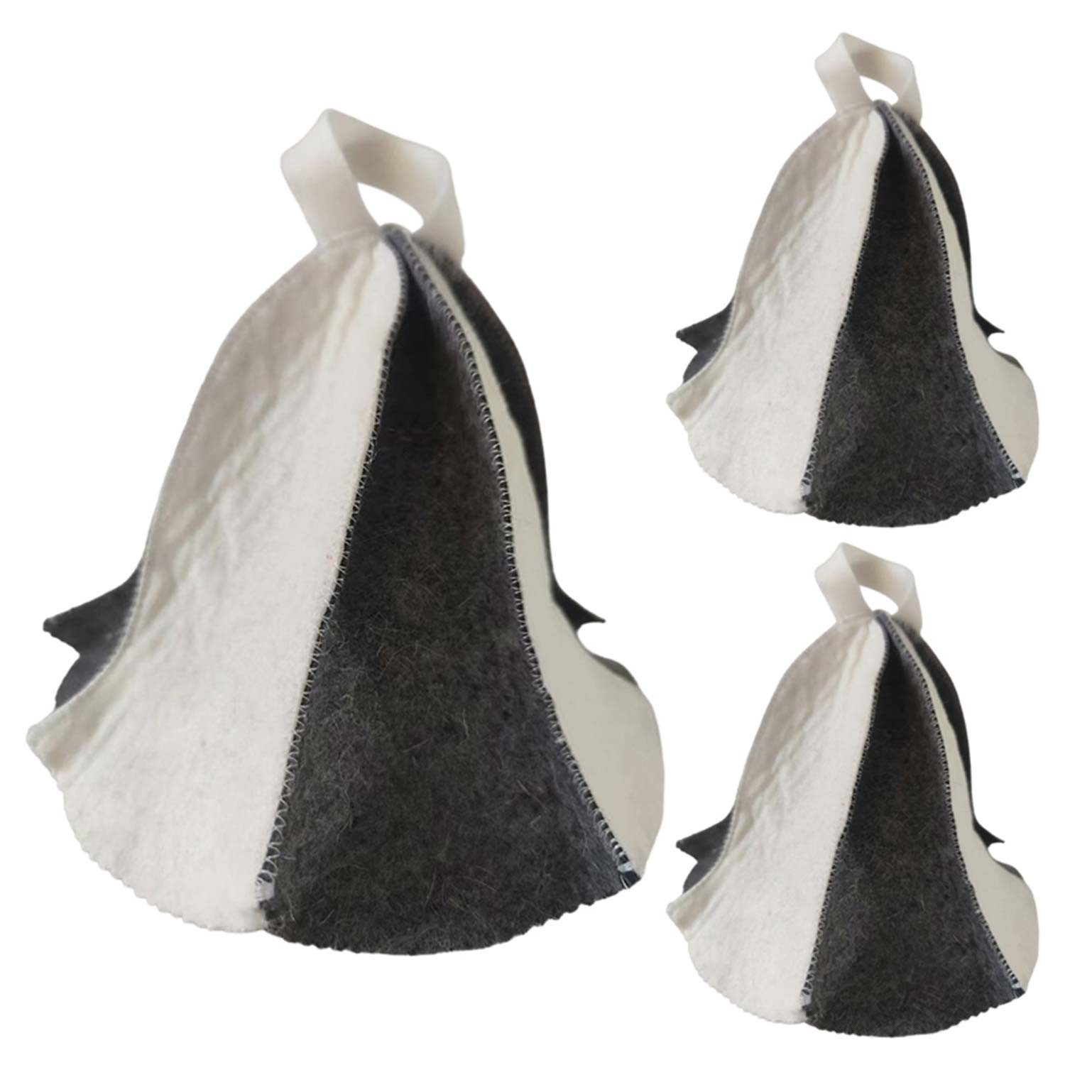 Duschhaube Damen Saunahut Herren Sauna Filzhut 3 St