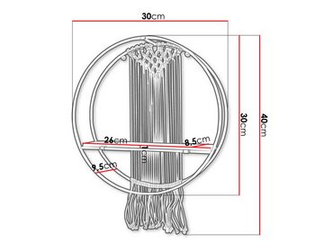 MIRJAN24 Wandregal Boho, aus Metall, Kordel, 30x9,5x40 cm