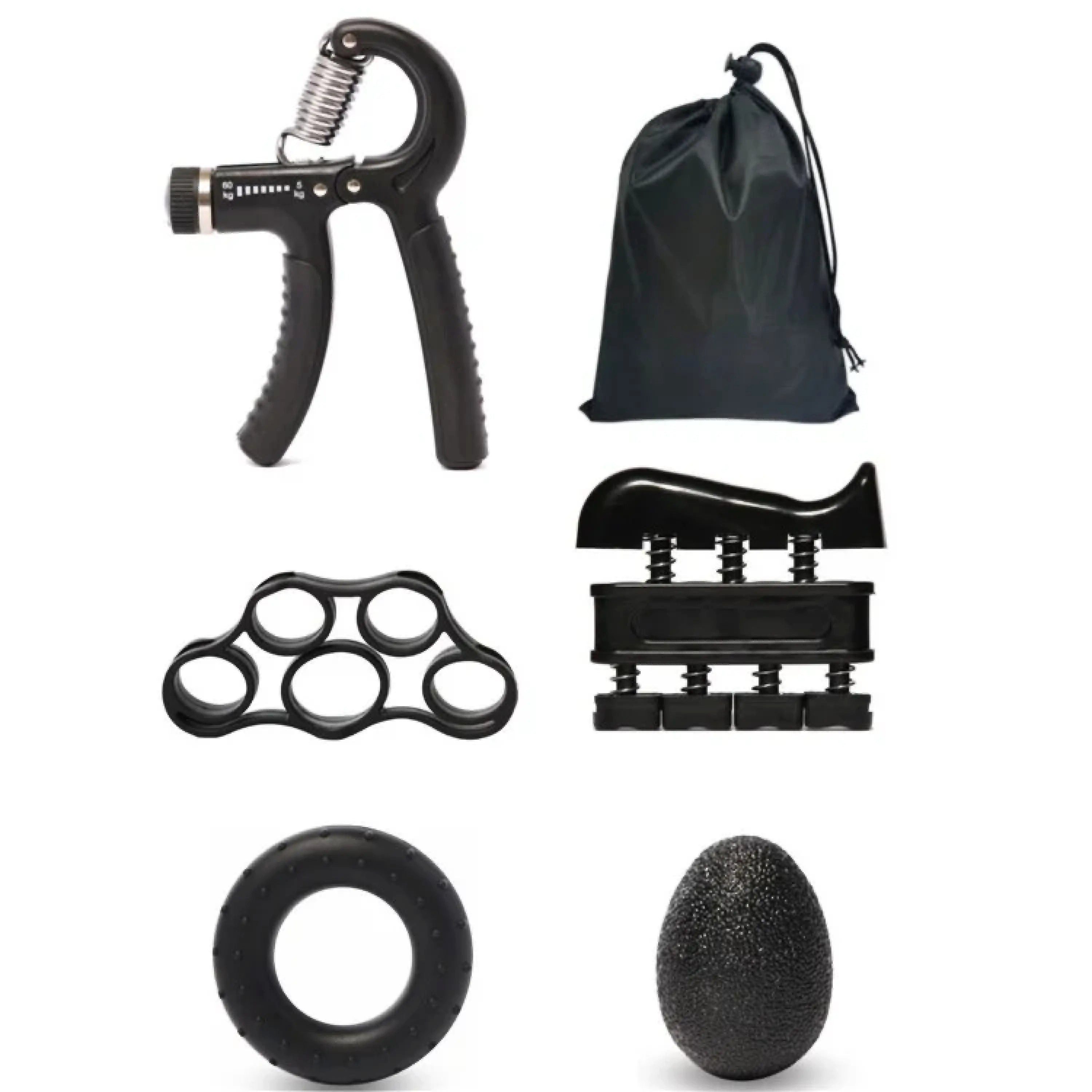 Sport-Knight® Handmuskeltrainer Handtrainer Set 5-tlg. mit Grifftrainer, Fingertrainer & Ball