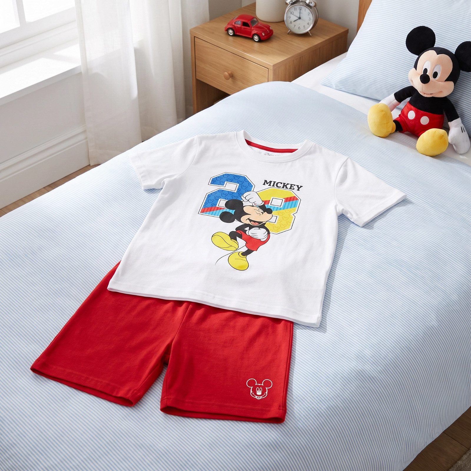 Disney Schlafanzug Disney Mickey Maus Kinder Jugend Schlafanzug Pyjama Nachtwäsche Gr. 104-122