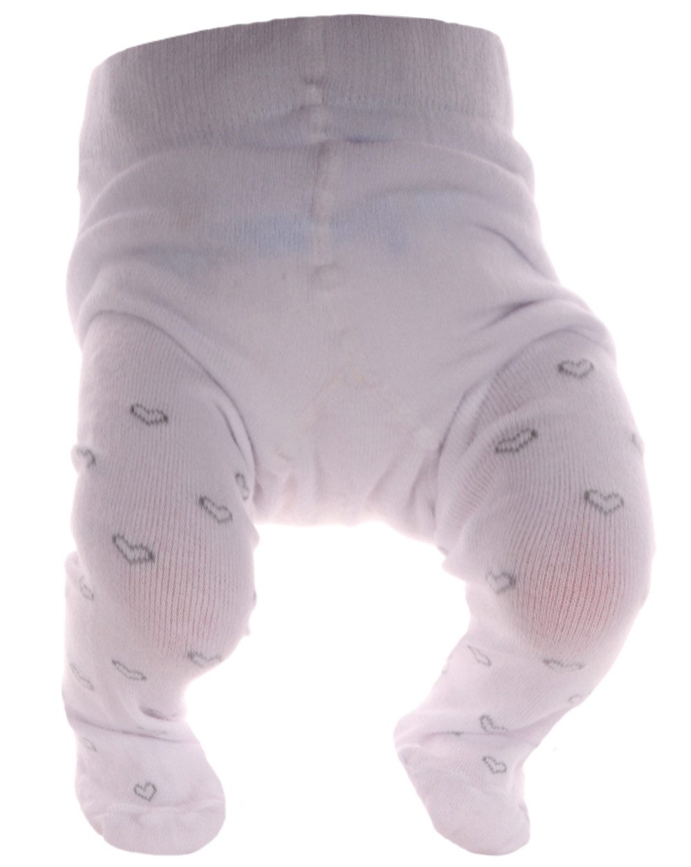 La Bortini Strumpfhose Baby Strumpfhose in weiß mit Herzen für Neugeborene und Kinder elastisch, weich 50 56 62 68 74