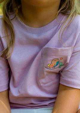 Noah's Ark T-Shirt Shirt für Kinder mit Brusttasche Flieder aus Baumwolle 100% Baumwolle, in Unifarbe