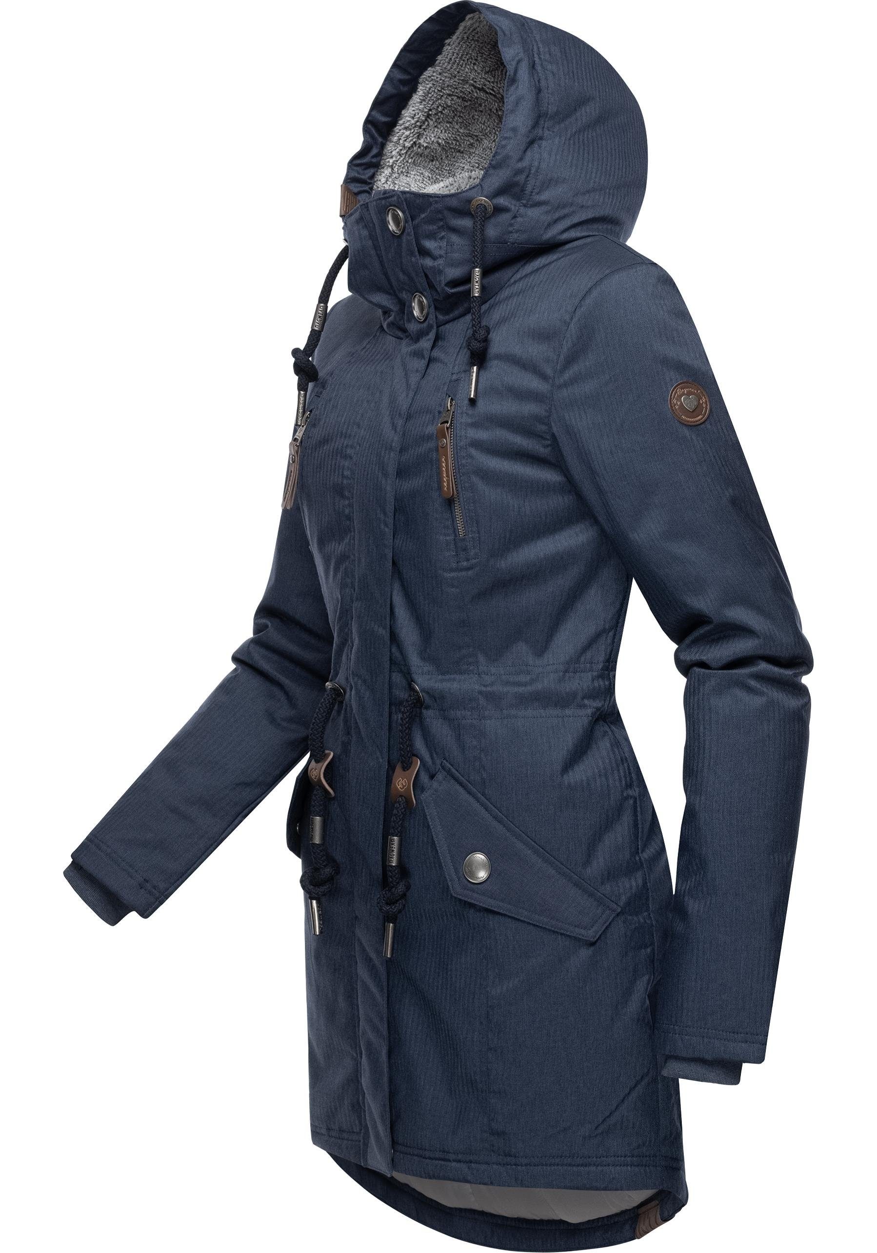 Ragwear Wintermantel Elsie Melange Wasserdichter Winterparka mit Kapuze und günstig online kaufen