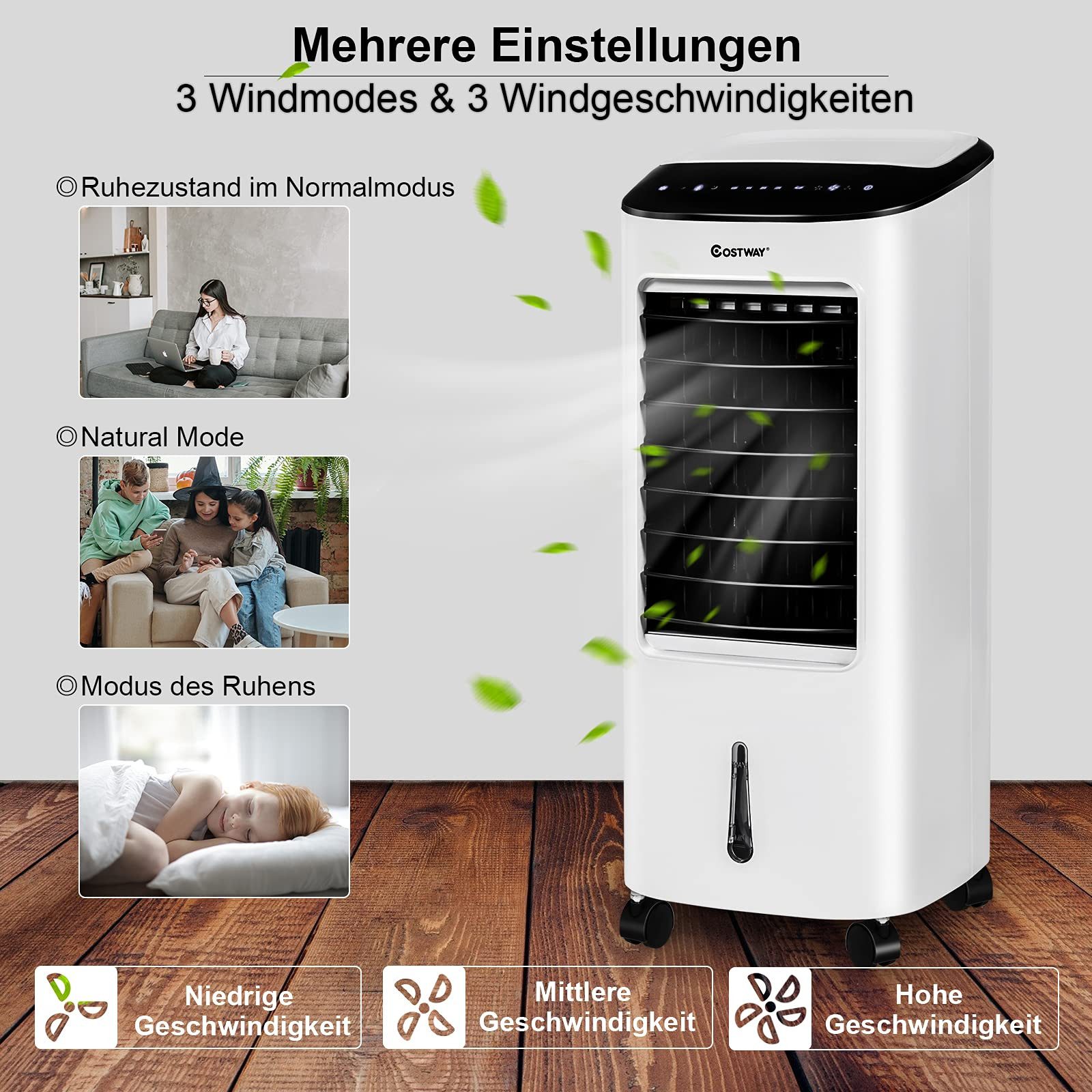 COSTWAY Standventilator, 4-in-1 65W, 7L Tank, günstig online kaufen