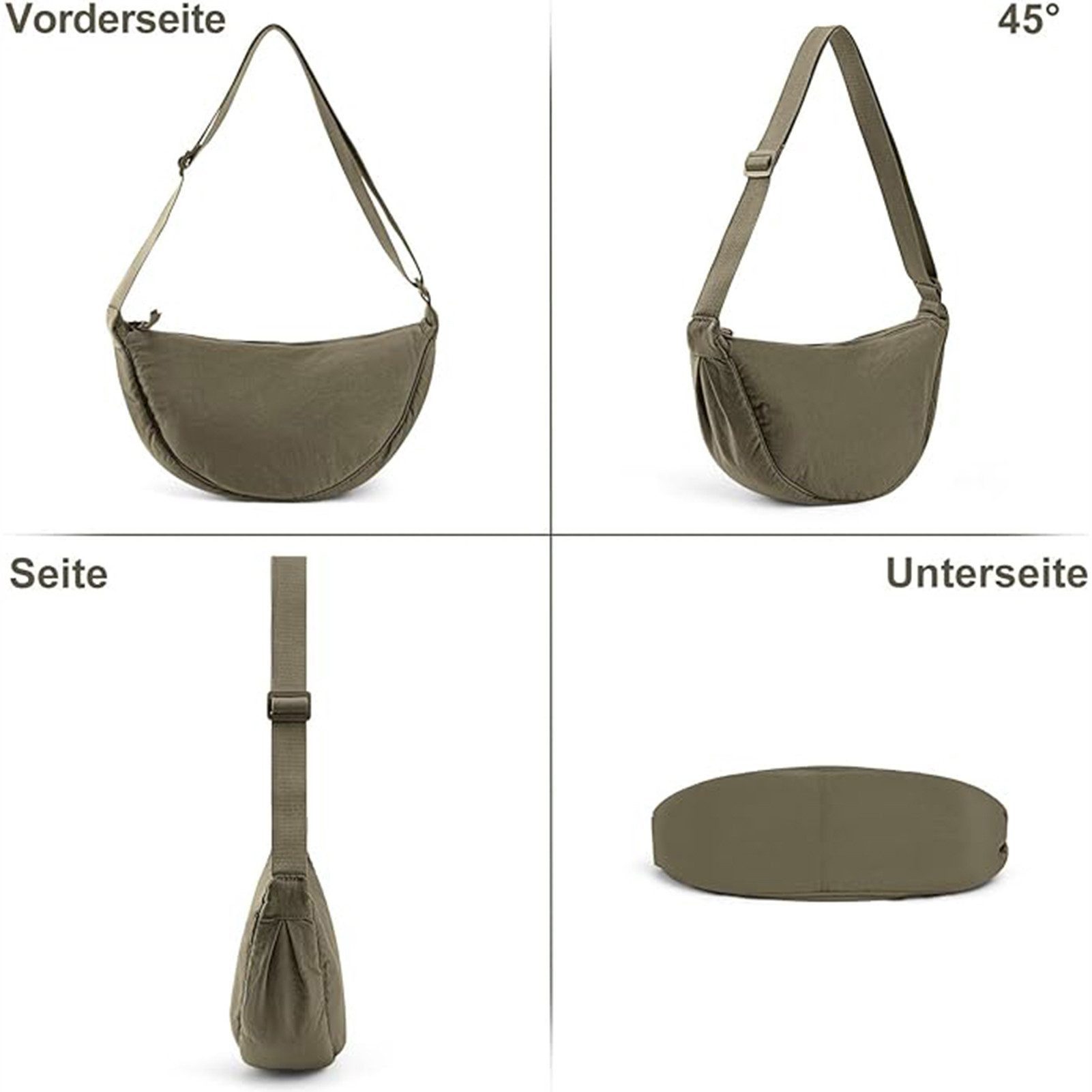 Blusmart Umhängetasche Halbmond Crossbody Bag (Reise-Umhängetasche, günstig online kaufen