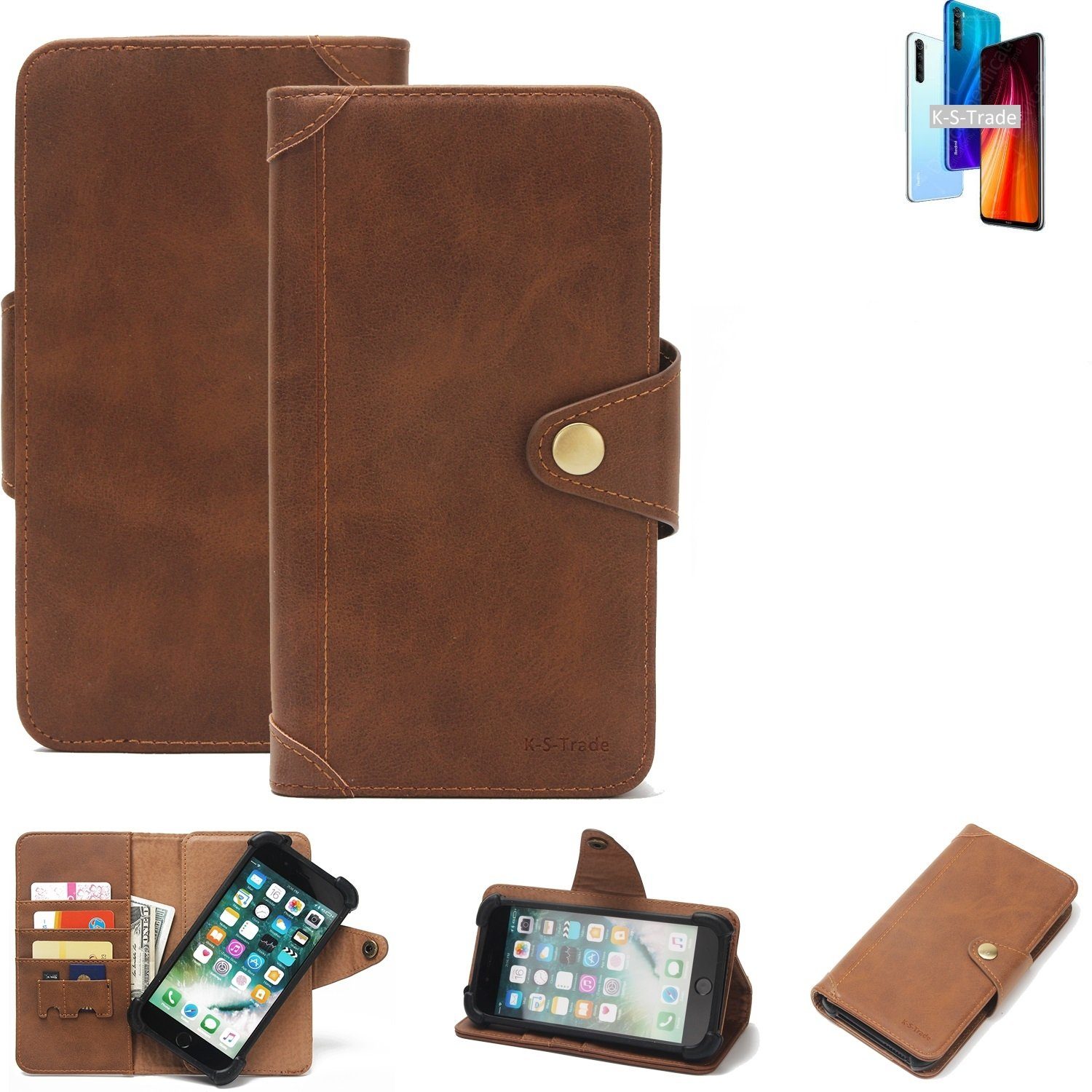 K-S-Trade Handyhülle für Xiaomi Redmi Note 8 2021, Handyhülle Schutz Hülle Walletcase Bookstyle Tasche Case