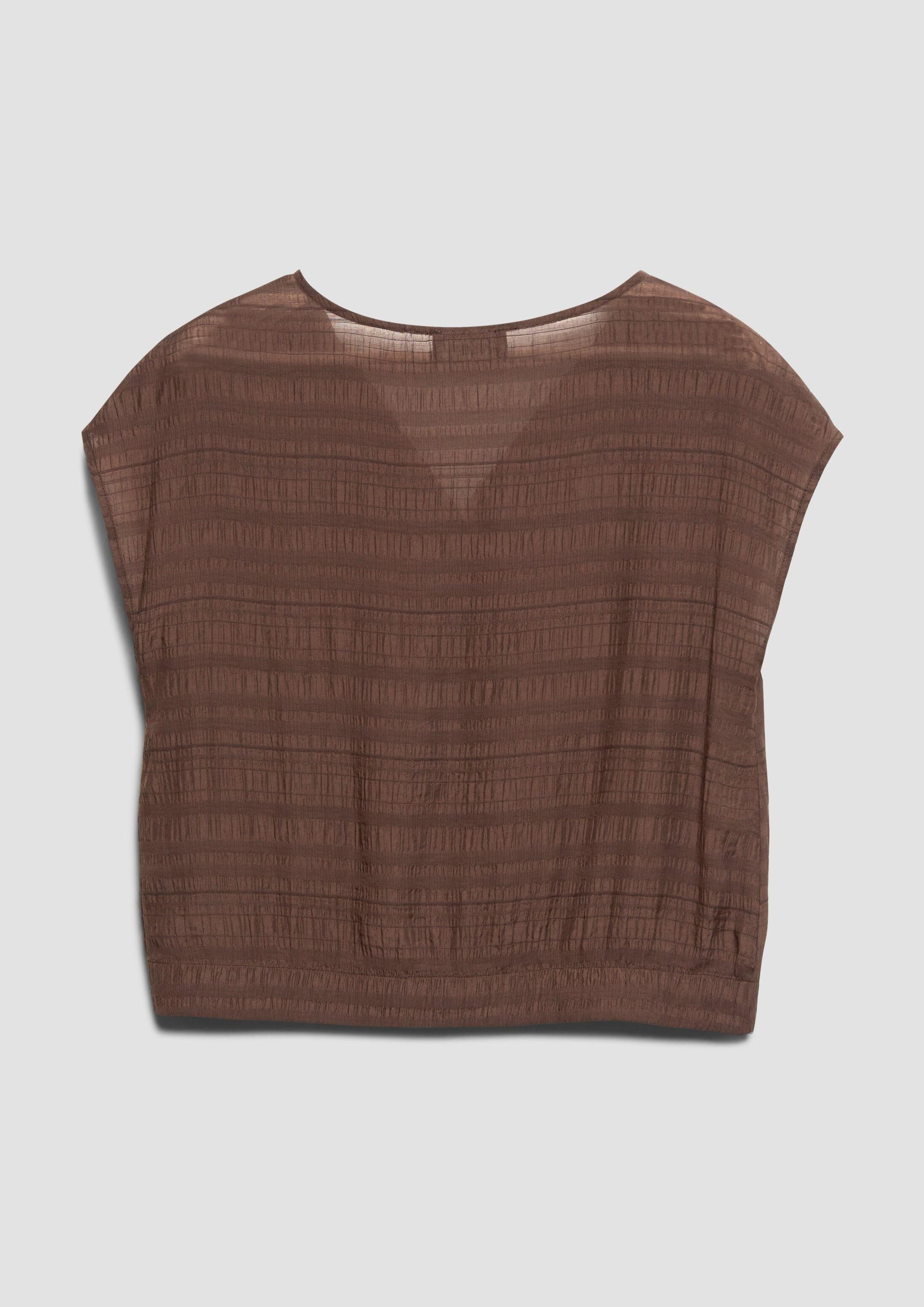 s.Oliver Kurzarmbluse Bluse Ärmellose Bluse aus Viskosemix in Crinkle-Optik