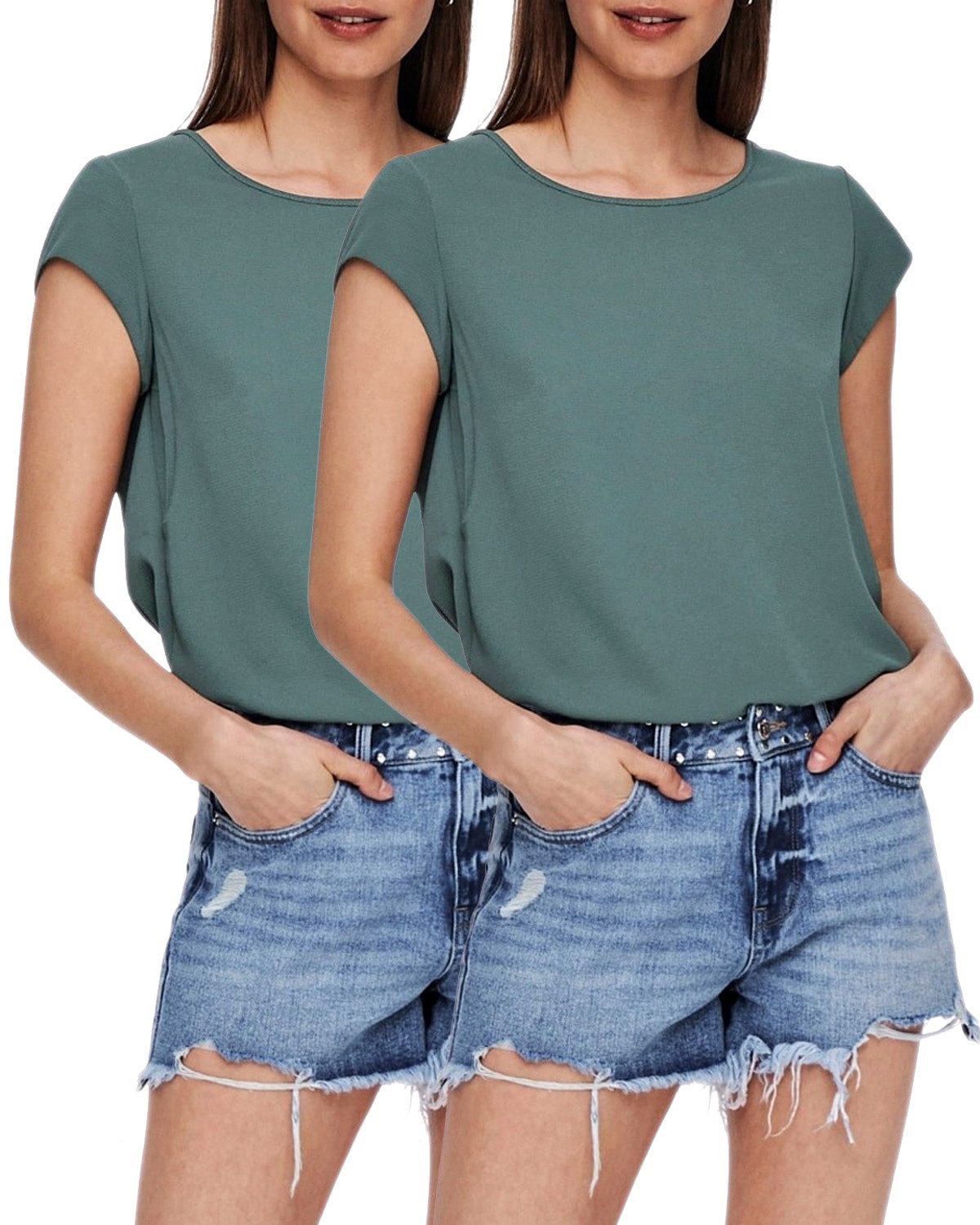 ONLY Shirtbluse (2er Pack) Basic Shirt günstig online kaufen