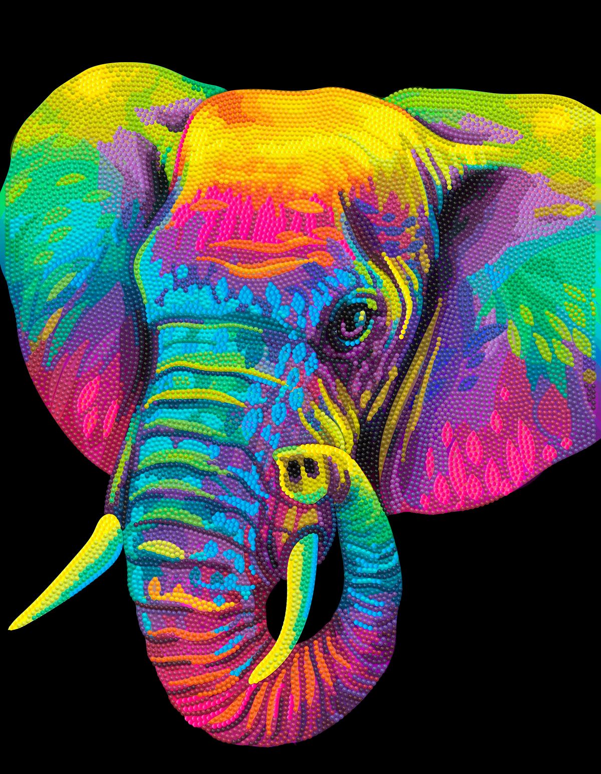 Diamond Dotz Kreativset Diamond Painting Neon Elefant