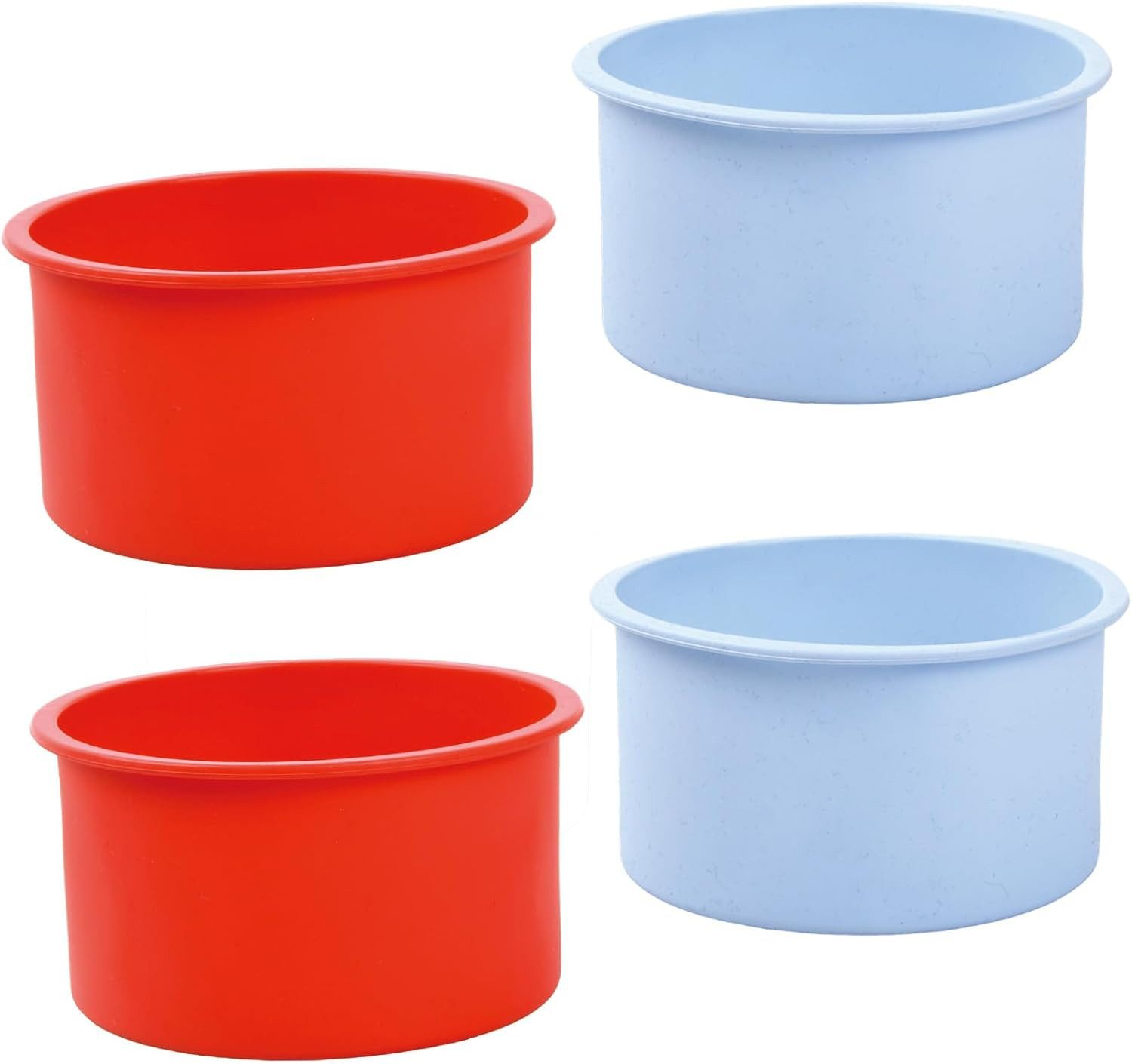FELIXLEO Silikonform 4 Stück 4 Zoll Silikon Backform Rund Klein Schichtkuchen Backformen