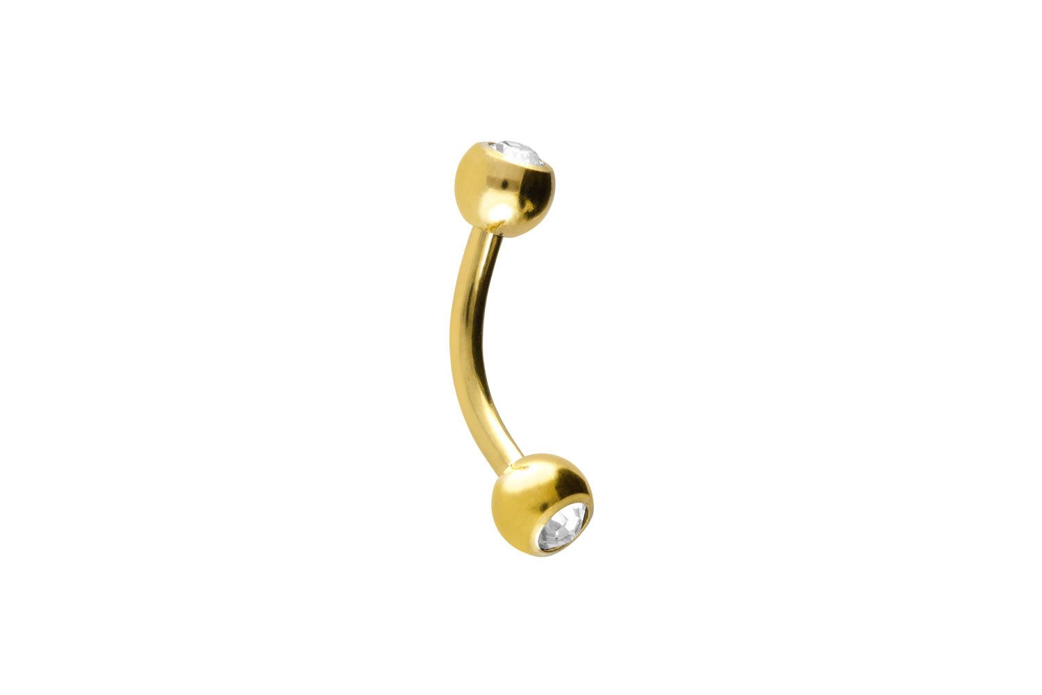 Bauchnabelpiercing Titan Banane ZWEI KRISTALLE