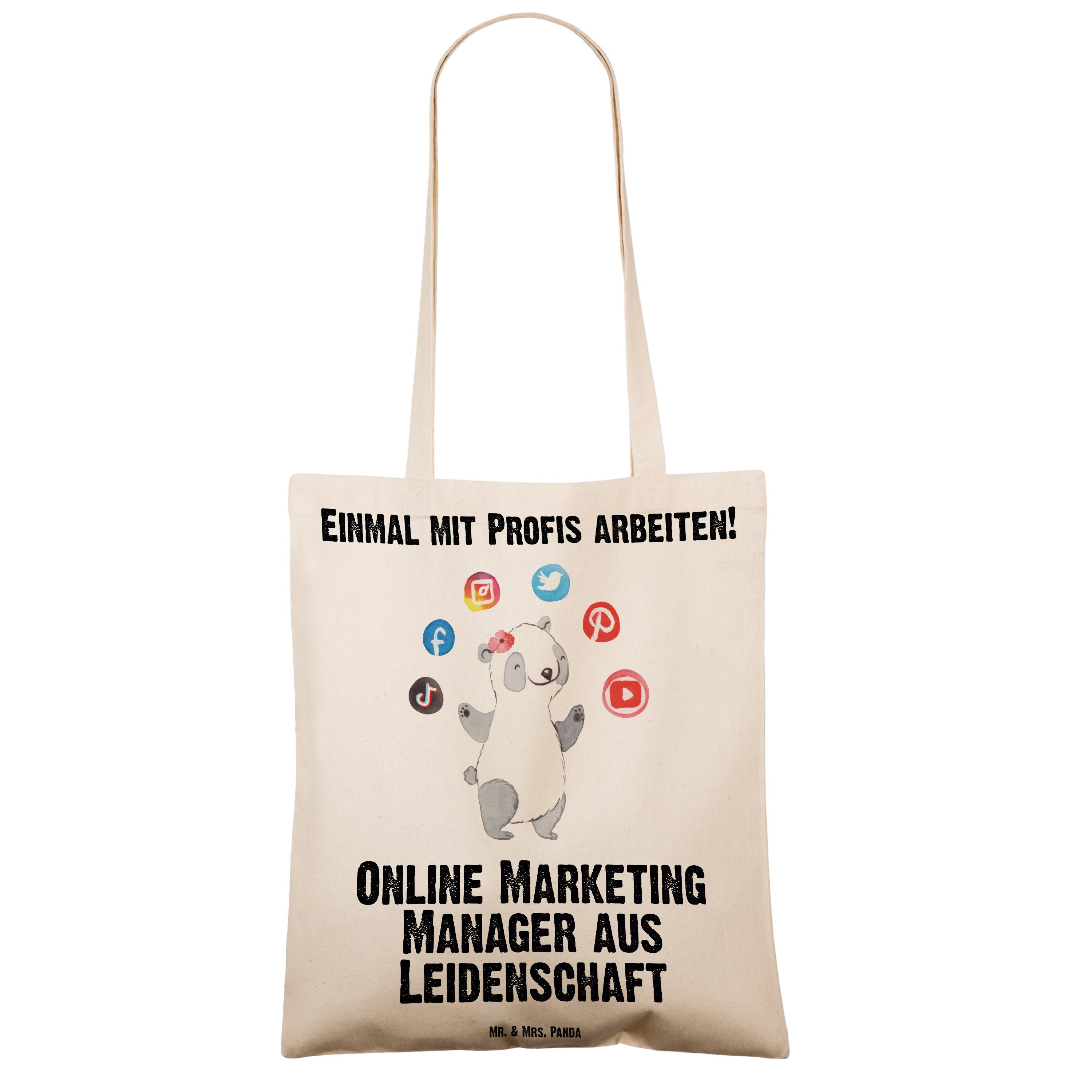 M Mrs. & Geschenk, Mr. - aus - Leidenschaft Panda Marketing Tragetasche Transparent Manager Online (1-tlg)