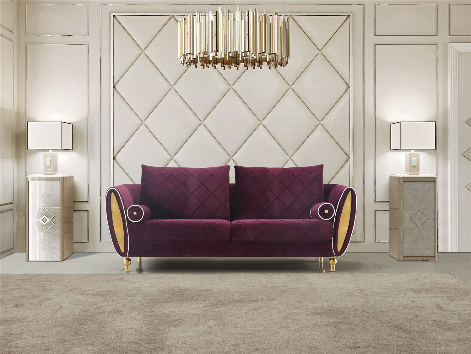 Xlmoebel Polstergarnitur Elegantes Designersofa in hochwertiger Polsterung, (Polstergarnitur, 3-tlg., Sofagarnitur 3+2+1 Sitzer), Hergestellt in Europa