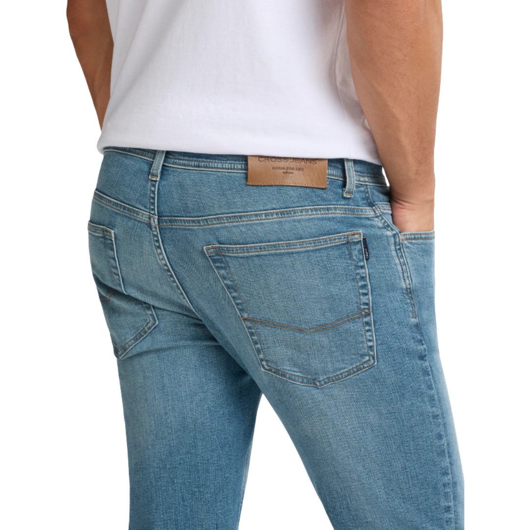 CROSS JEANS® Regular-fit-Jeans Dylan E195-159 Mid Blue 5-Pocket Style