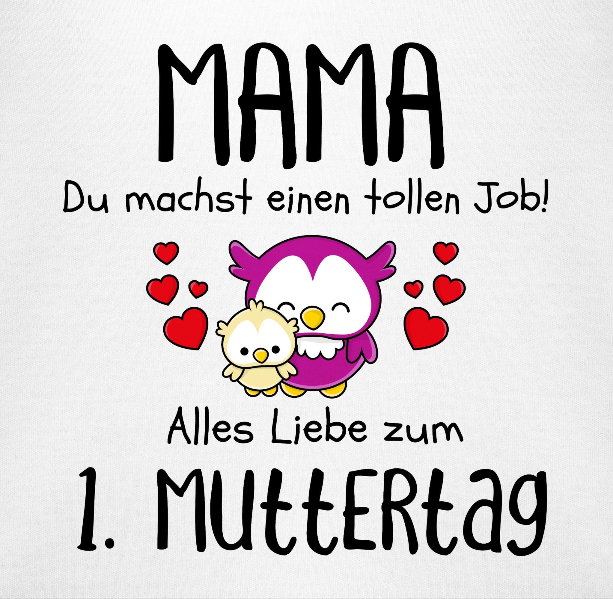 1 1. Weiß Shirtracer - Muttertagsgeschenk Shirtbody (1-tlg) Mama Erster Muttertag