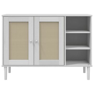 vidaXL Sideboard Sideboard SENJA Rattan-Optik Weiß 112x40x80 cm Kiefernholz (1 St)