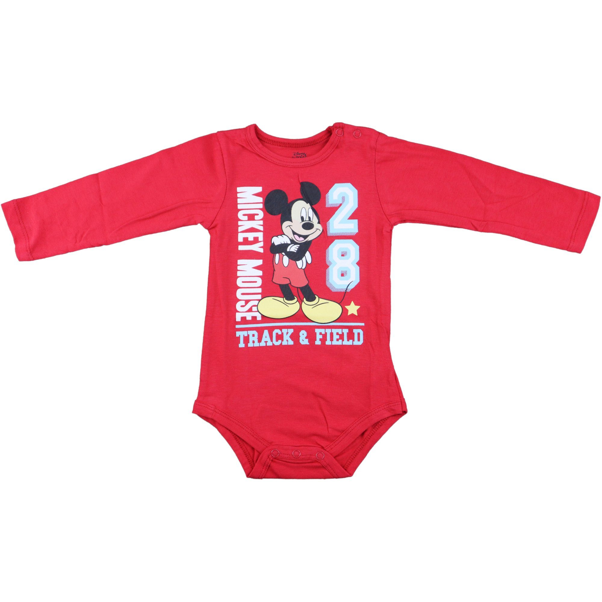 Disney Mickey Mouse Langarmwickelbody Mickey Maus langarm Baby Body Strampler Gr. 68 bis 92