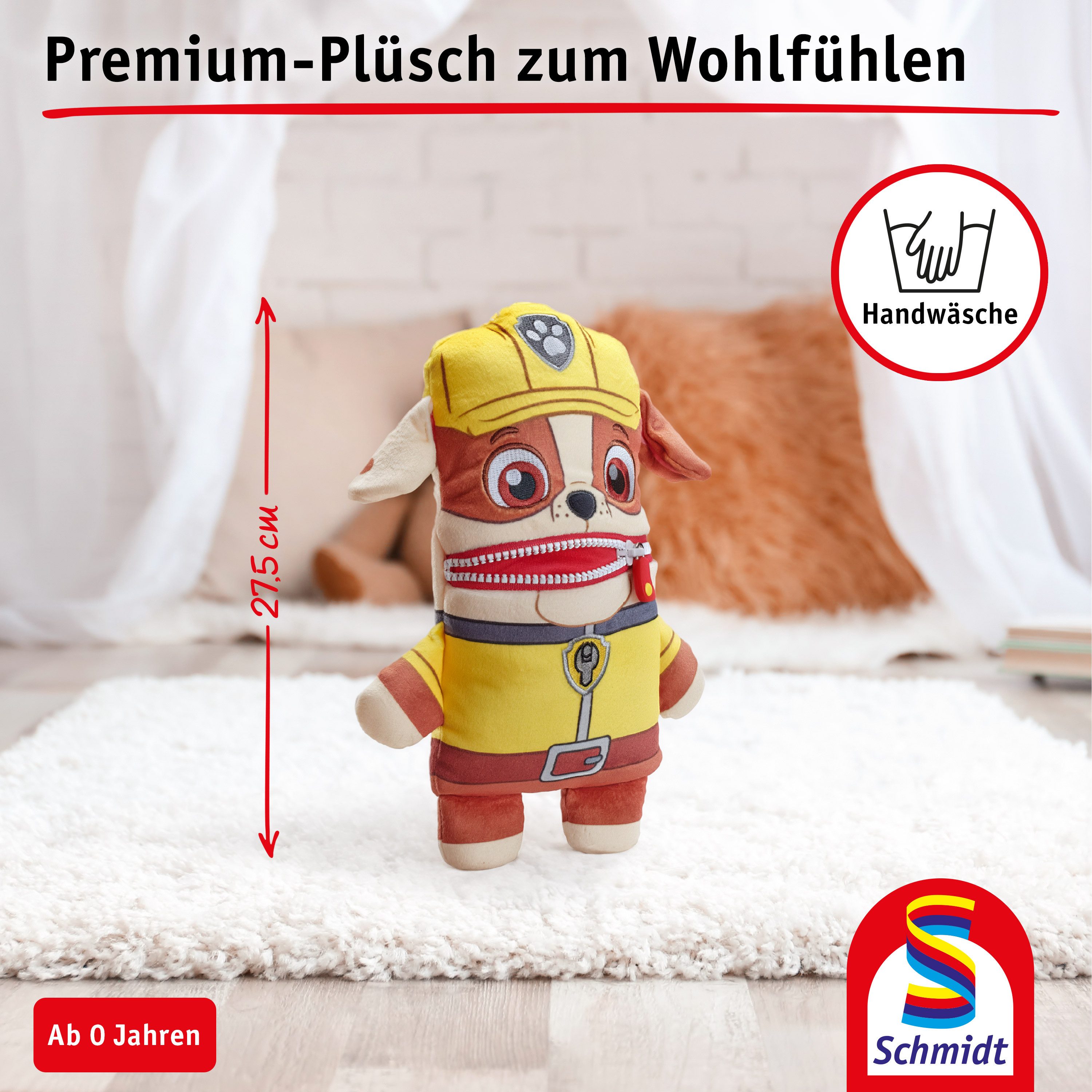 Schmidt Spiele Plüschfigur Paw Patrol, Sorgenfresser Rubble 27,5 cm