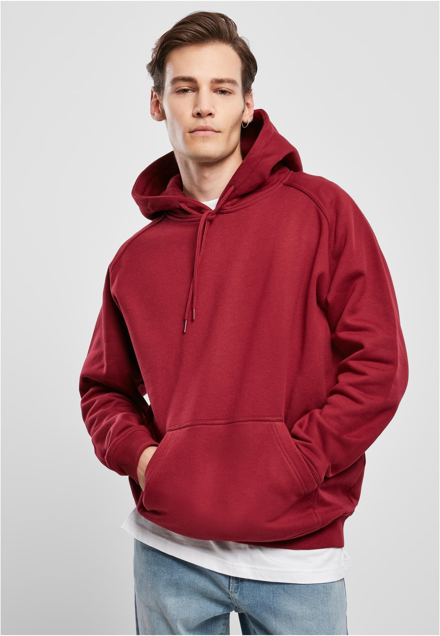 URBAN CLASSICS Sweater Herren Blank Hoody (1-tlg) burgundy