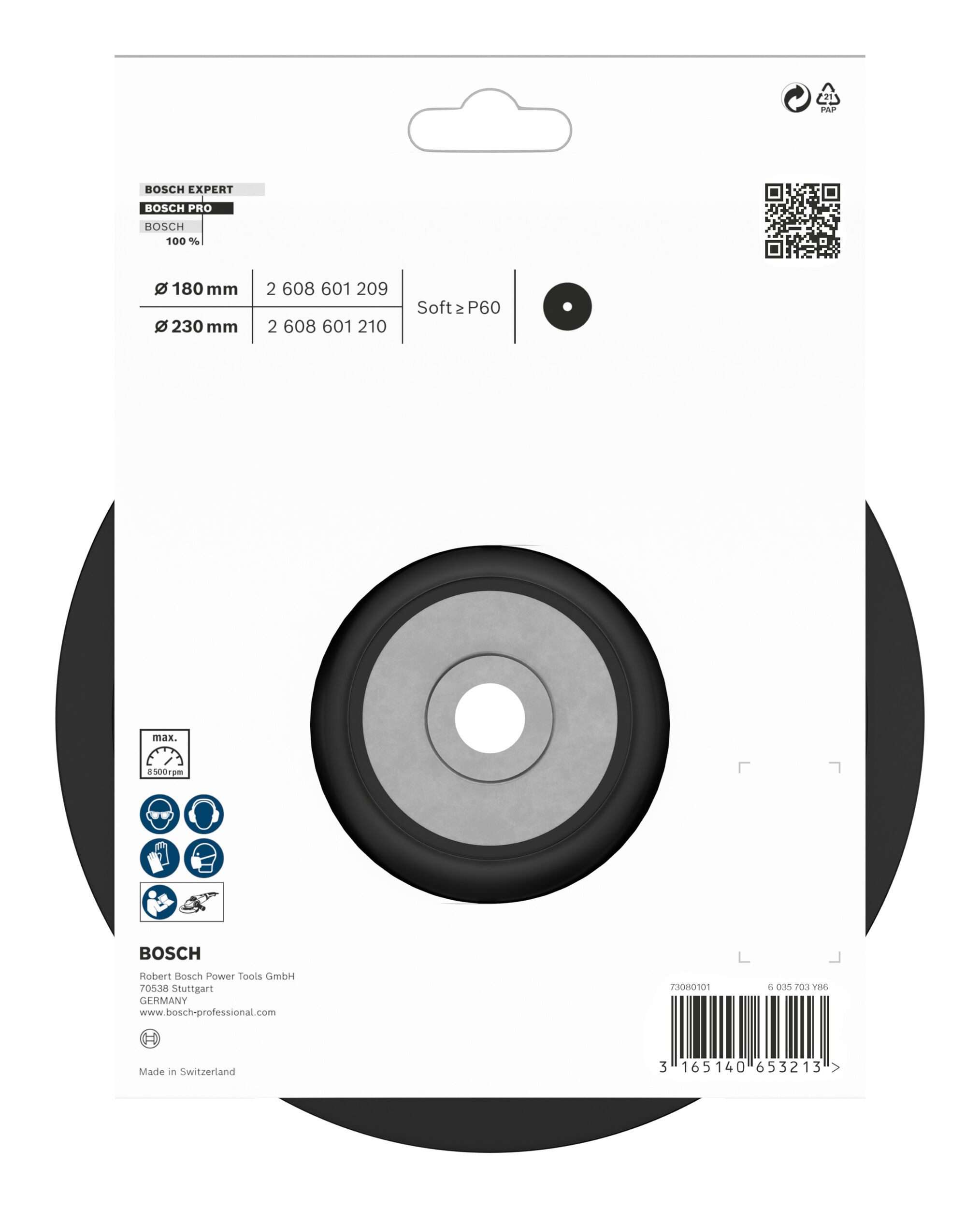 BOSCH Stützteller Pro Backing Pad, ø 230 mm, Backing Pad weich, M14, weich