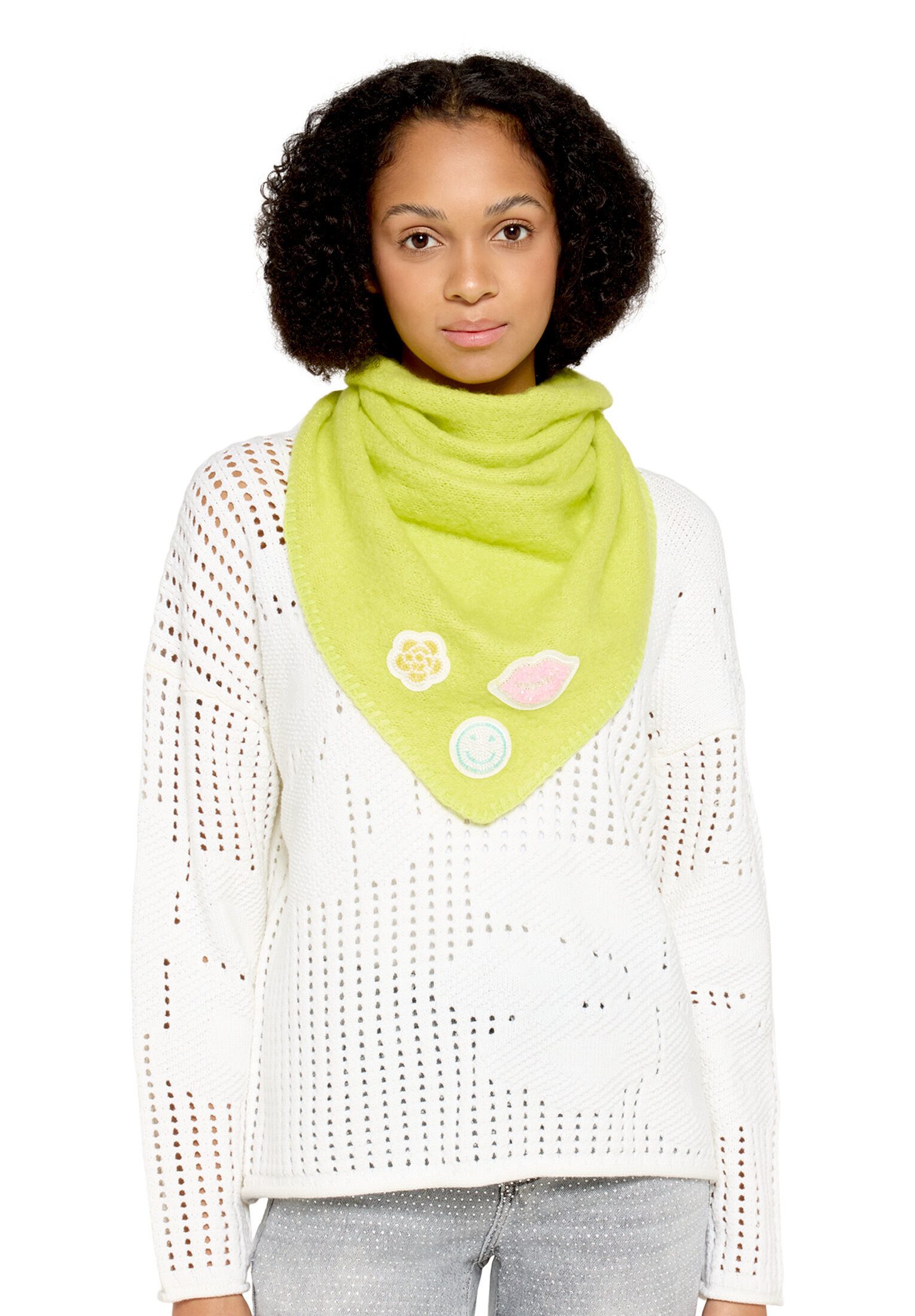 Cartoon Schal Damen mit Applikation