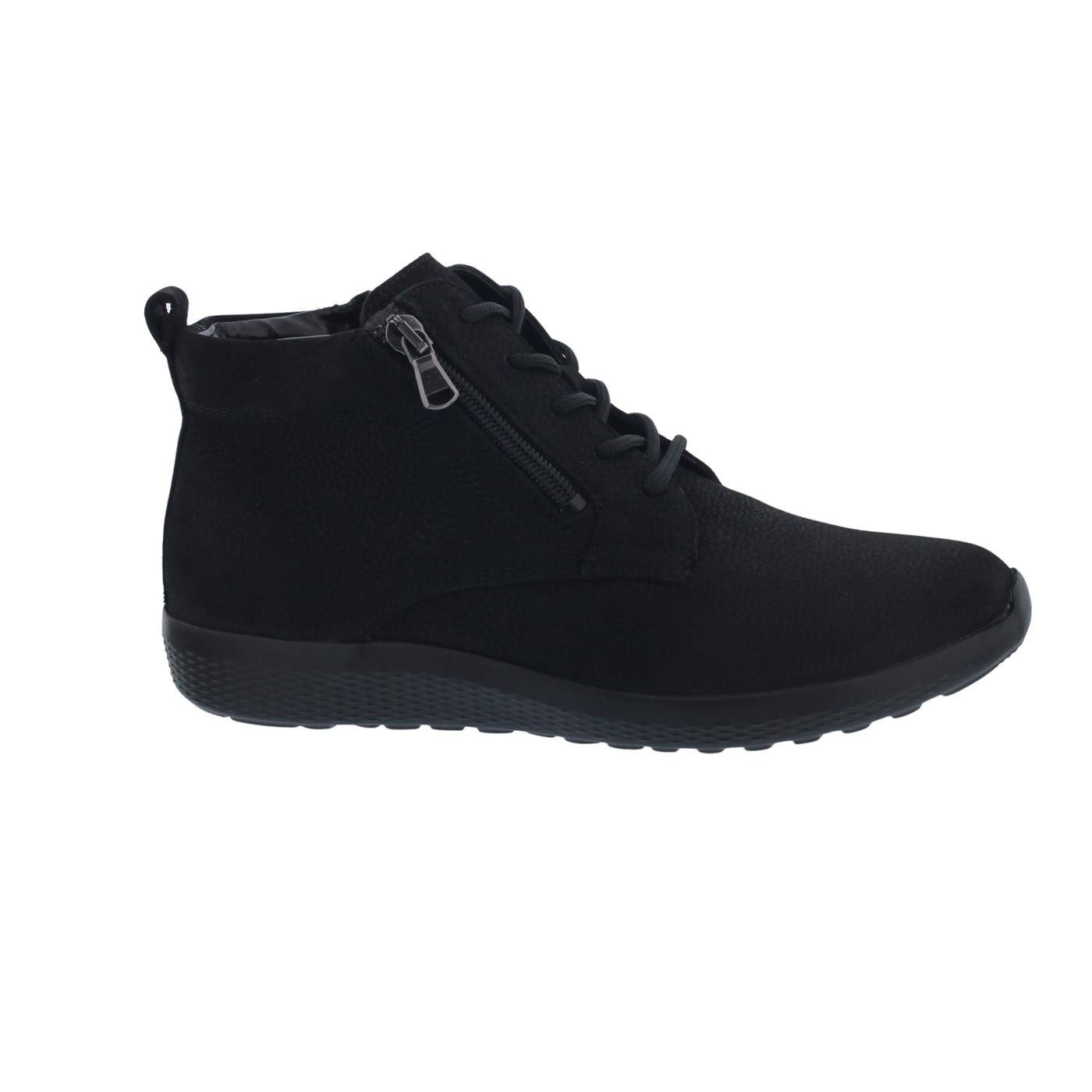 Waldläufer Waldläufer Stiefelette K-Ira 634801-165-001, Nubukleder, Schwarz, Weit Schnürstiefel