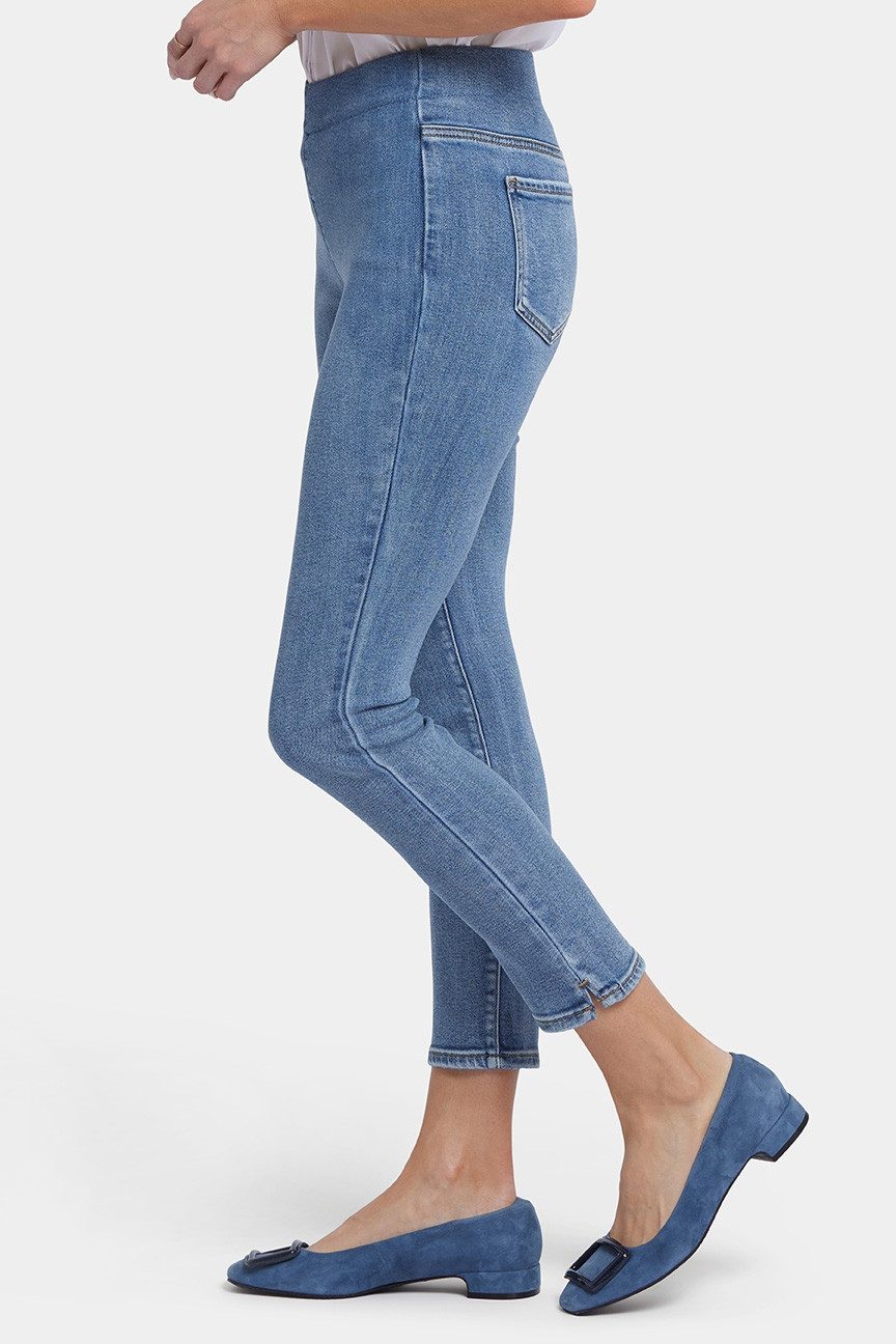 NYDJ Straight-Jeans Ami Skinny Ankle Pull-On Jeans in Soft-Contour Denim™ mit Seitenschlit