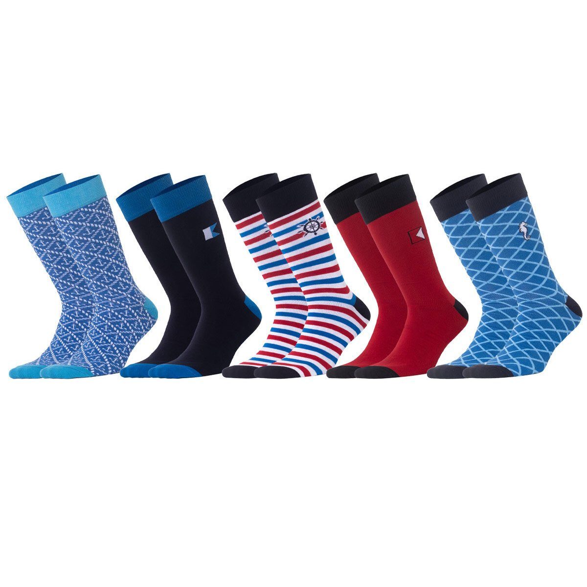 BIGGDESIGN Socken Biggdesign Ocean Herren Socken Set - Größe 41-46 5er Pack (1-Paar)