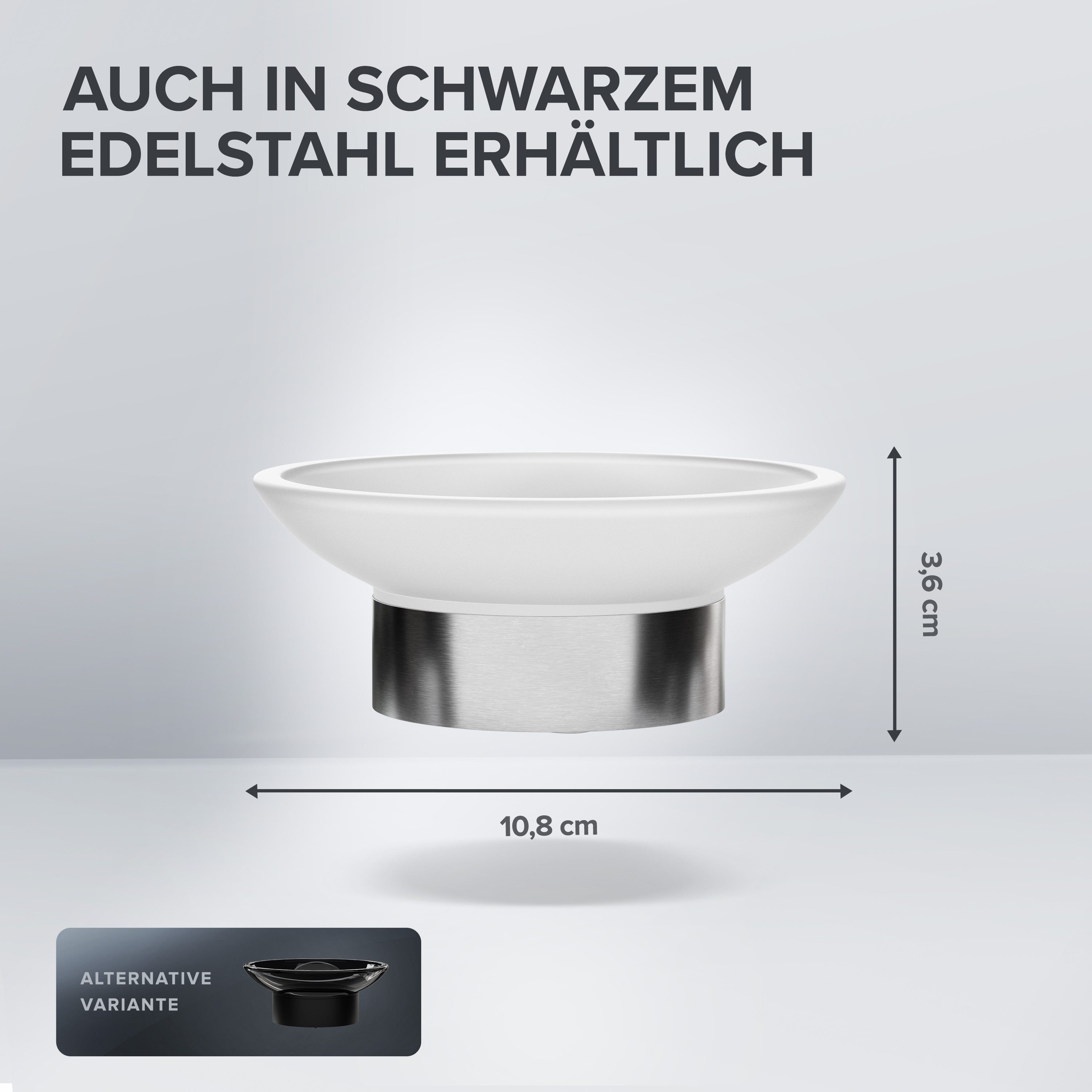 ovimar Seifenschale, Breite: 3.60 cm, 1-St., aus Edelstahl in Silber zur Zum Bohren