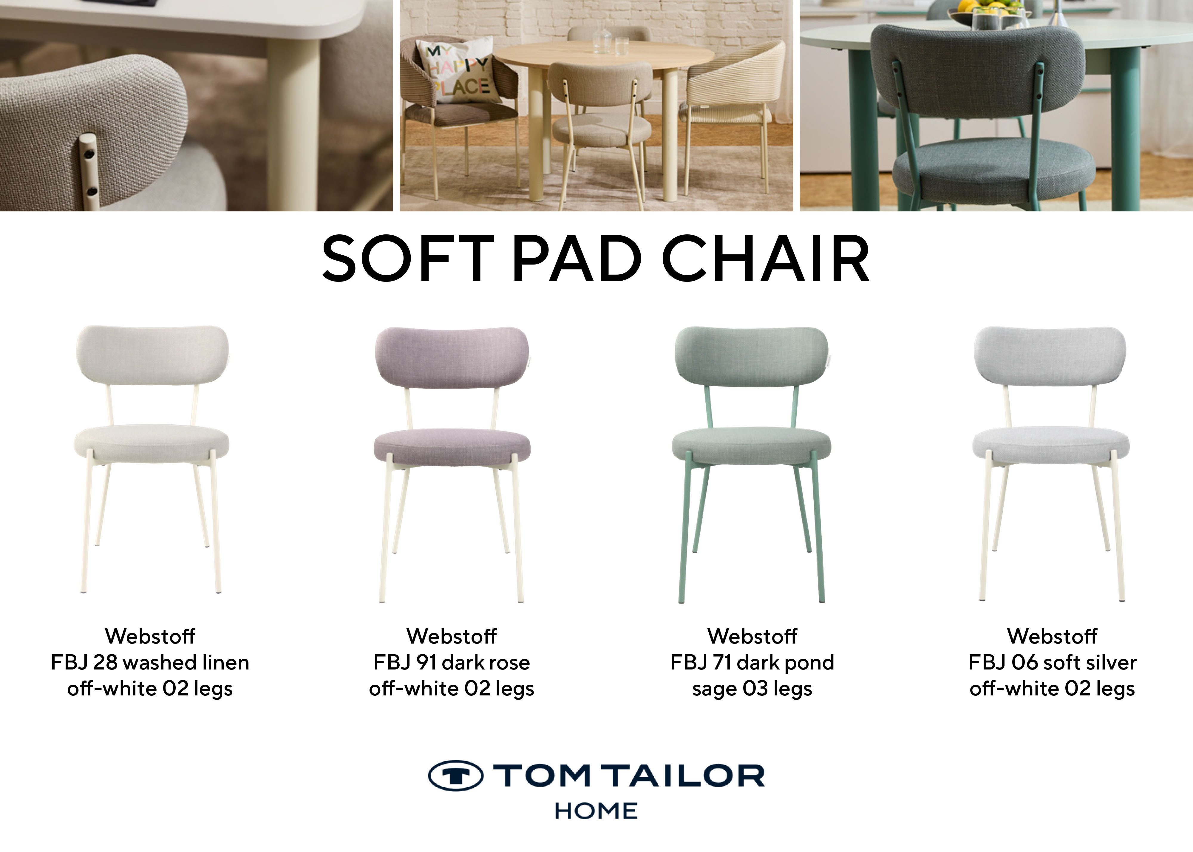 TOM TAILOR HOME 4-Fußstuhl SOFT PAD CHAIR (Set, 2 St), Esszimmerstuhl, 4-Fußgestell, mit Rückenausschnitt – Bild 5 von 5