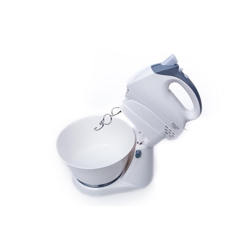 Adler Handmixer AD 4202, Handrührgerät Set, 300W, Schüssel, 3L, 5 Geschwindigkeiten