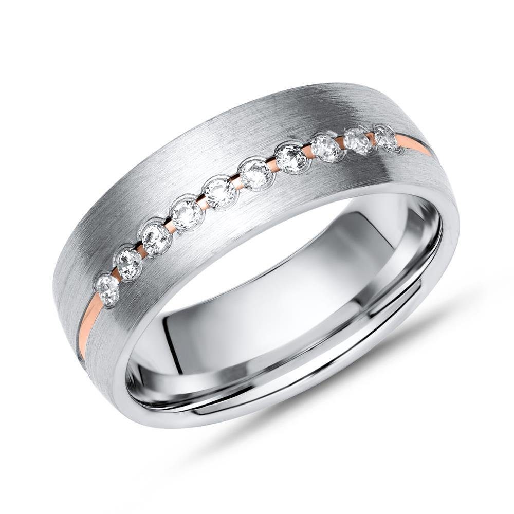 Silberring Teilpolierter Damenring 925er Silber R8580cz