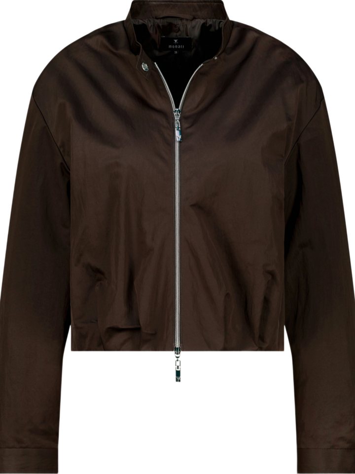 Monari Kurzjacke braun,Casual,Polyester,Unifarben,Stehkragen,Lang,Regular Fit