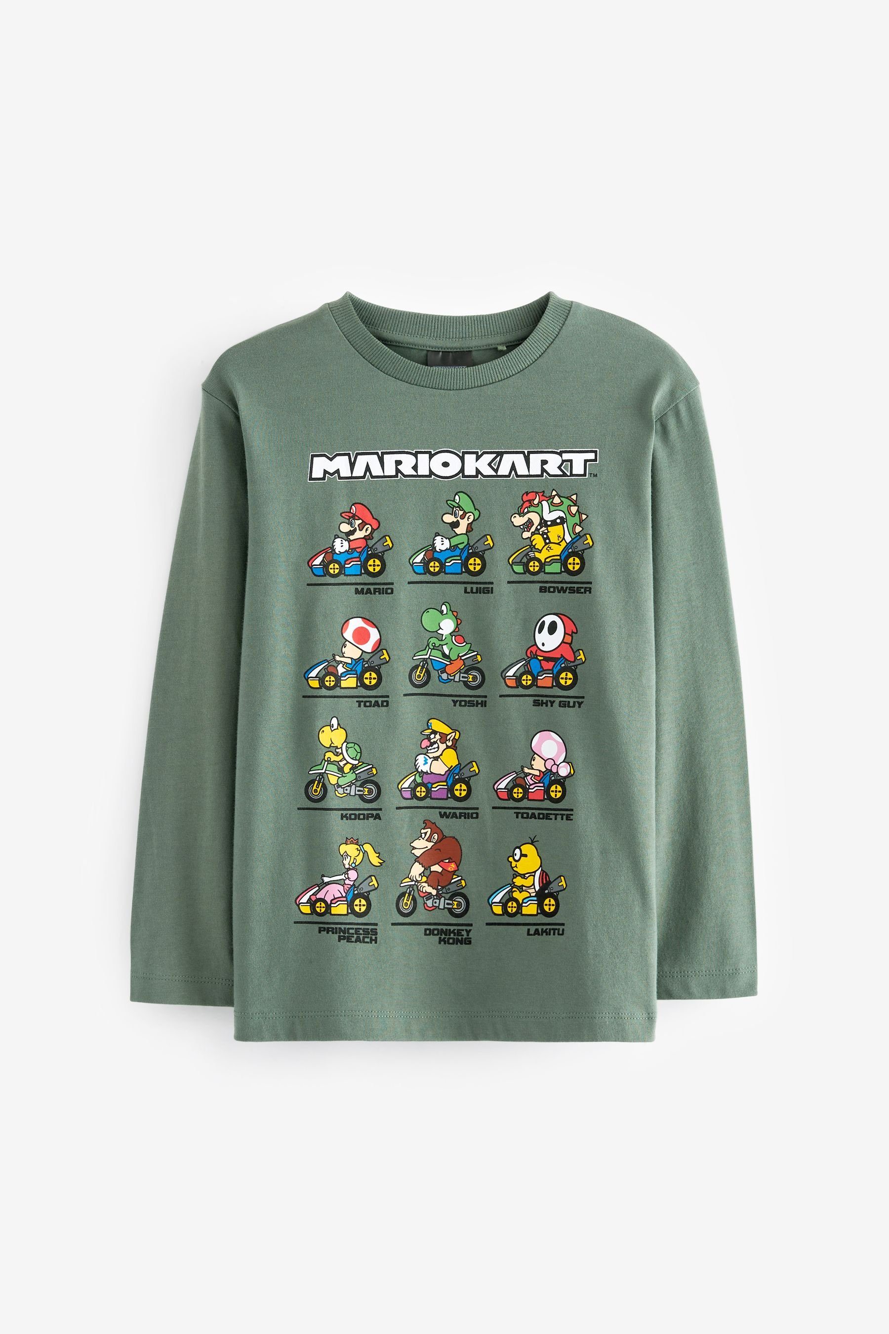 Next T-Shirt Lizenziertes Gaming Langarmshirt (1-tlg) Mario Kart Green | T-Shirts