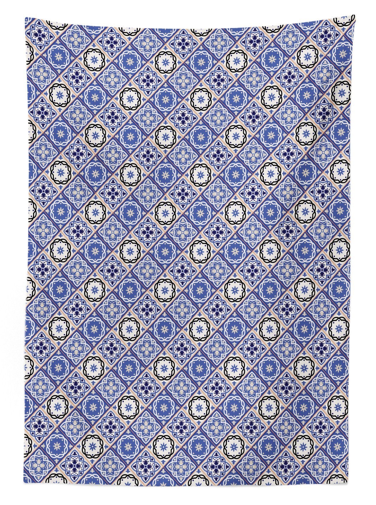 Farben, marokkanisch den Abakuhaus Geometrische Für Waschbar Entwurf Azulejo Klare Farbfest Bereich Tischdecke geeignet Außen