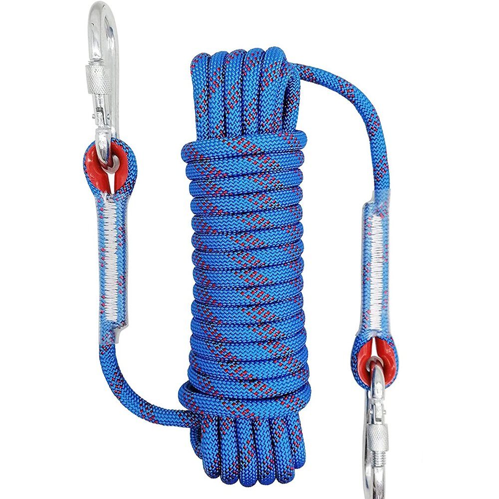 GelldG Outdoor-Kletterseil Kletterseil Sicherheitsseil Statisches Kletterseil ‎‎Blau(10mm)