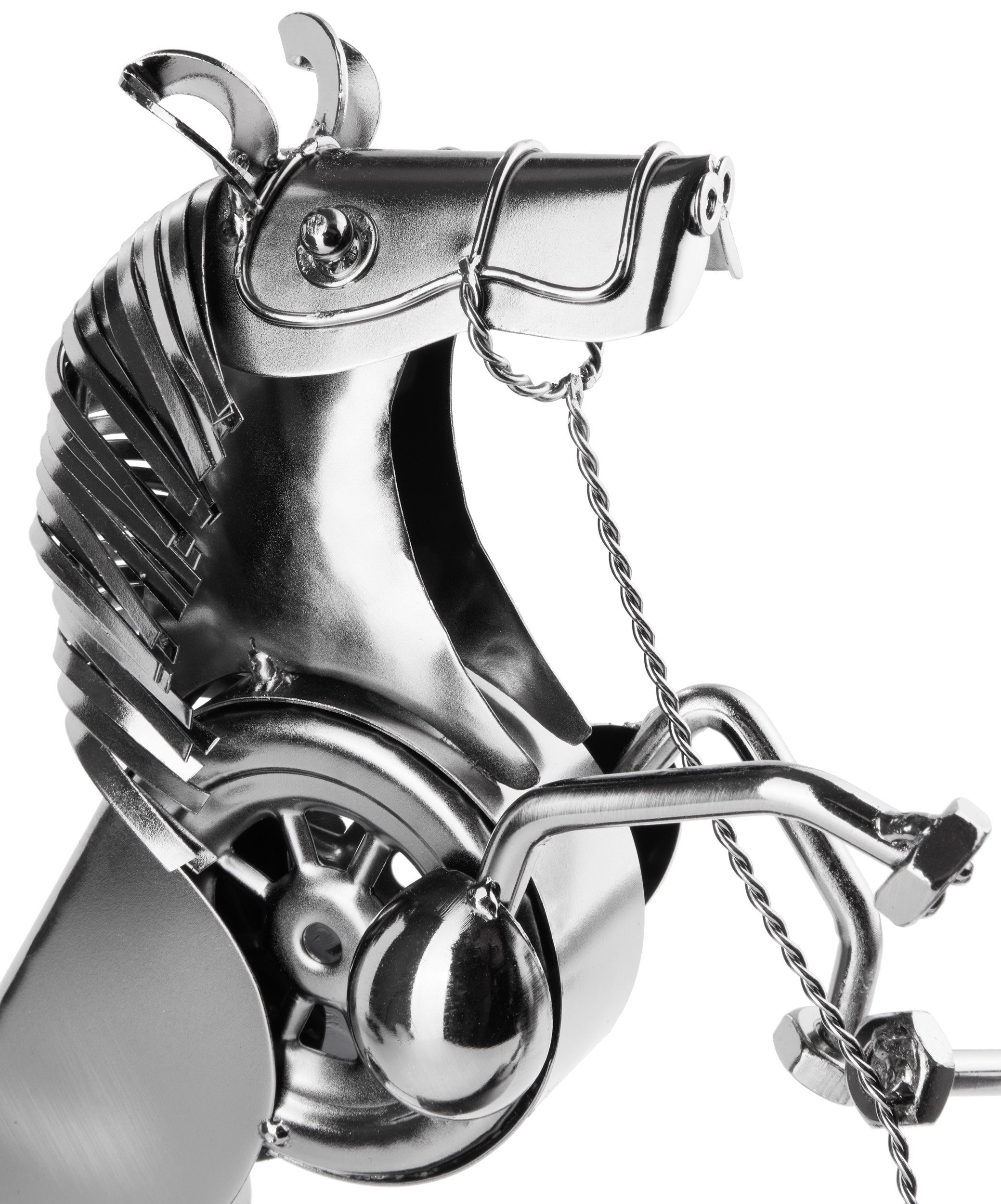 und kunstvolle Pferdesportler, (1 Reiter*innen, Schraubenmännchen Züchter für Metallfigur Pferdefreunde, Zwei Dekofigur Metallskulptur Beinen Pferd St), BRUBAKER auf