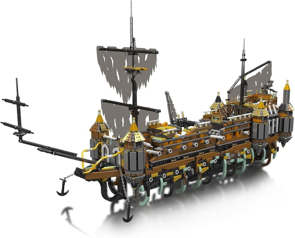 COIL Spielbausteine, Bausteinset, Bauklötze, Baukasten, Spielbauklötze, (Piratenschiff, 4147 St., Model: 13188), MOC Silent Mary Segelboot-Modellbausatz