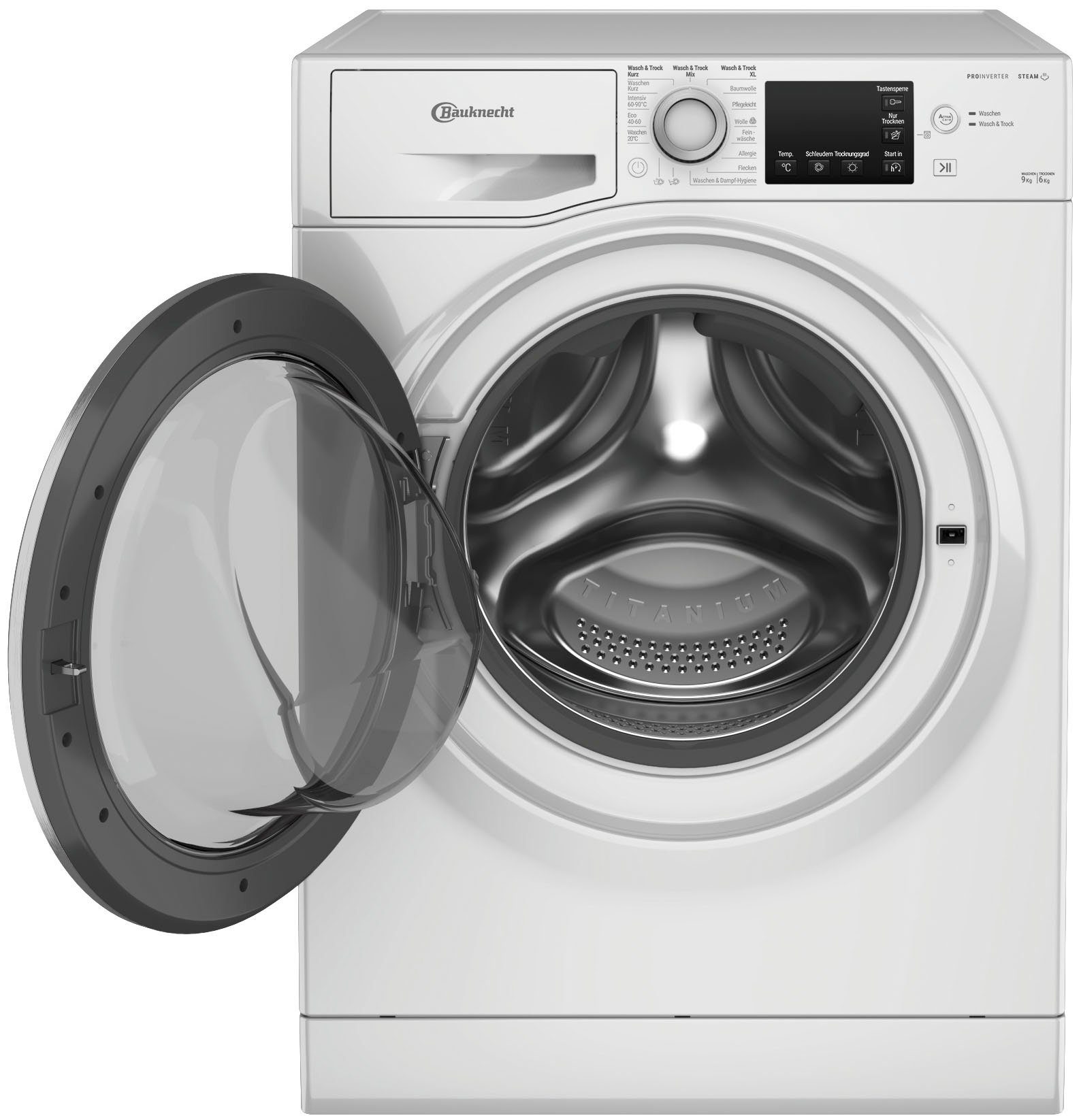 BAUKNECHT Waschtrockner WATK Sense 96 41 N, 9 kg, 6 kg, 1200 U/min, Flecken 20°C – entfernt mehr als 100 Flecken, ganz ohne Vorbehandlung – Bild 5 von 5