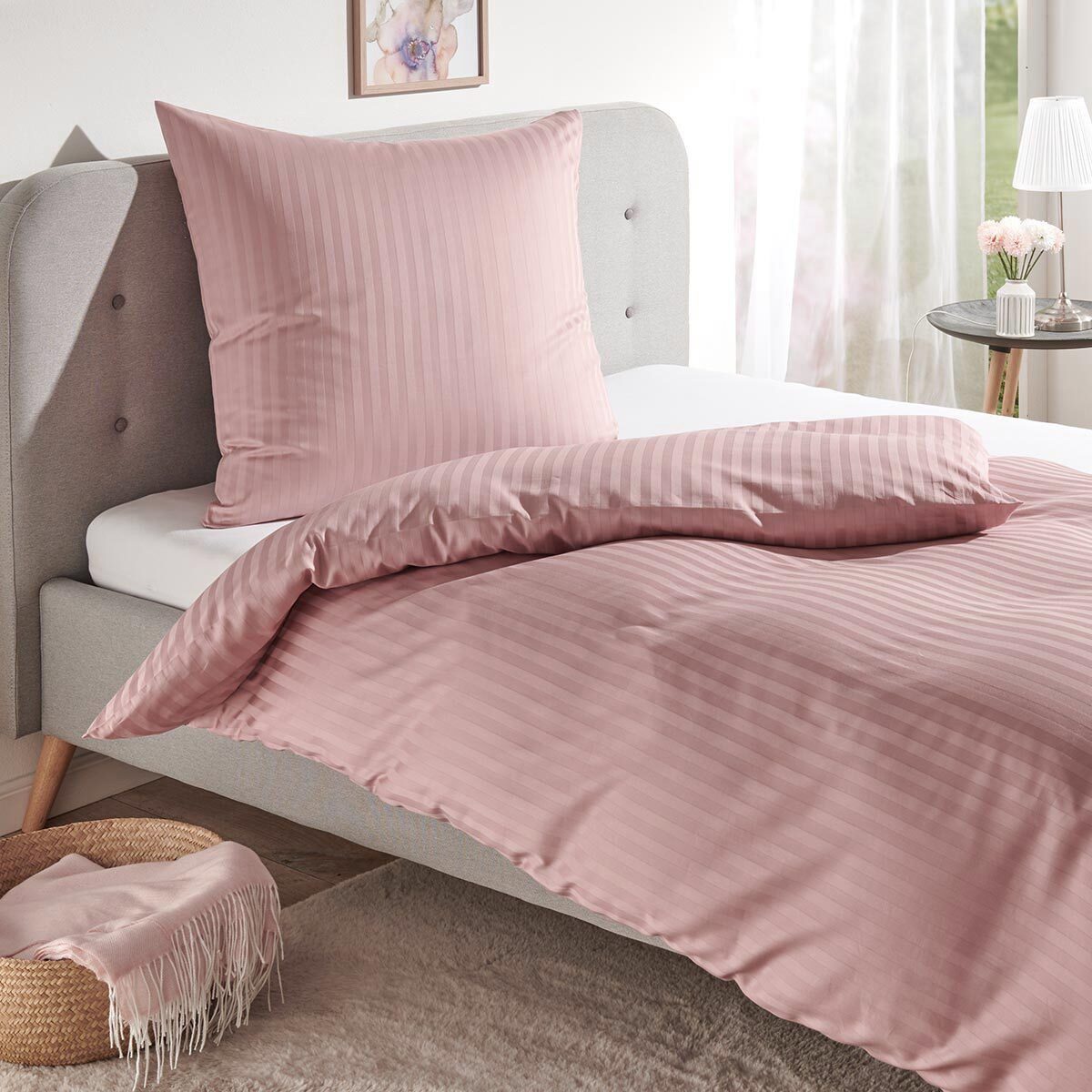 TRAUMSCHLAF Bettwäsche Stripe, Mako Satin, 3 teilig, hochwertige Satin Bett günstig online kaufen