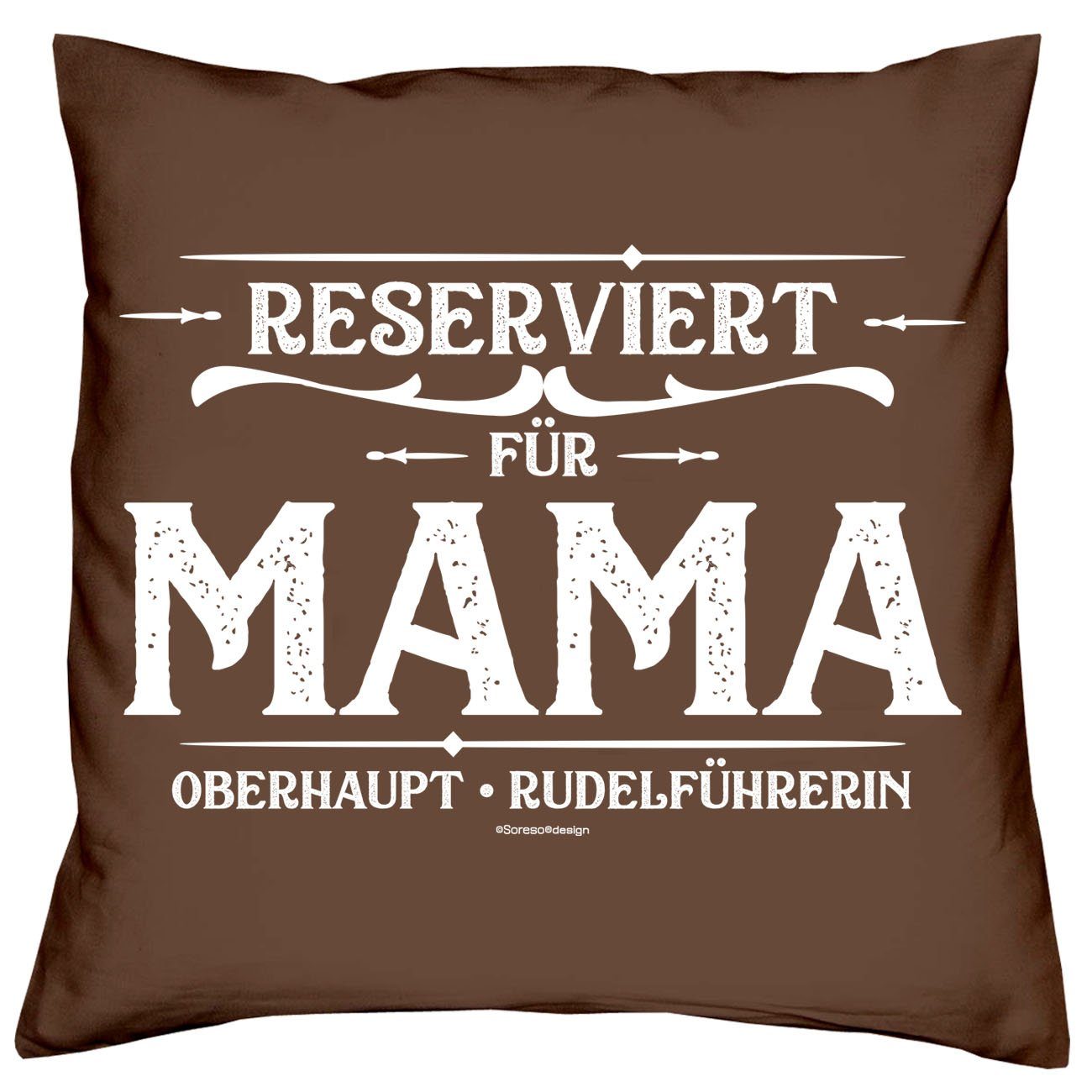 Urkunden, Dekokissen braun Geburtstag Hochzeitstag Soreso® Mama - Reserviert Papa Geschenkidee Geschenkset für Kissen-Set für Reserviert mit