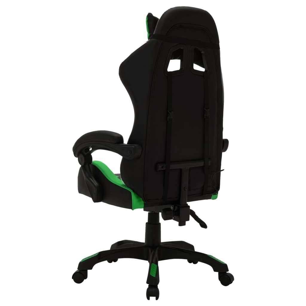furnicato Bürostuhl Gaming-Stuhl und St) LED-Leuchten Schwarz Kunstleder mit (1 Grün RGB