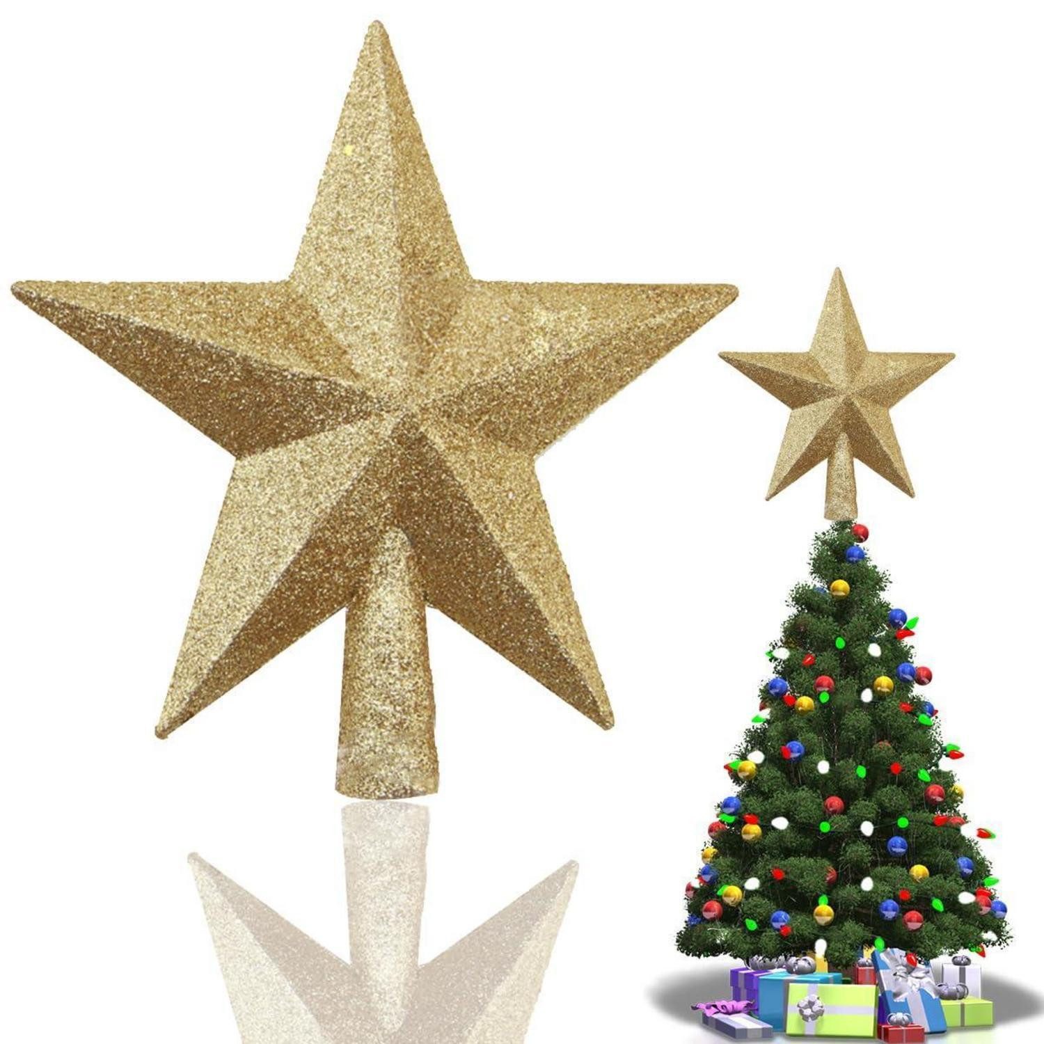 LuxusKollektion Christbaumspitze Weihnachtsbaumspitze Gold Stern 20cm